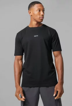 Man Active Gym Basic T-shirt Black