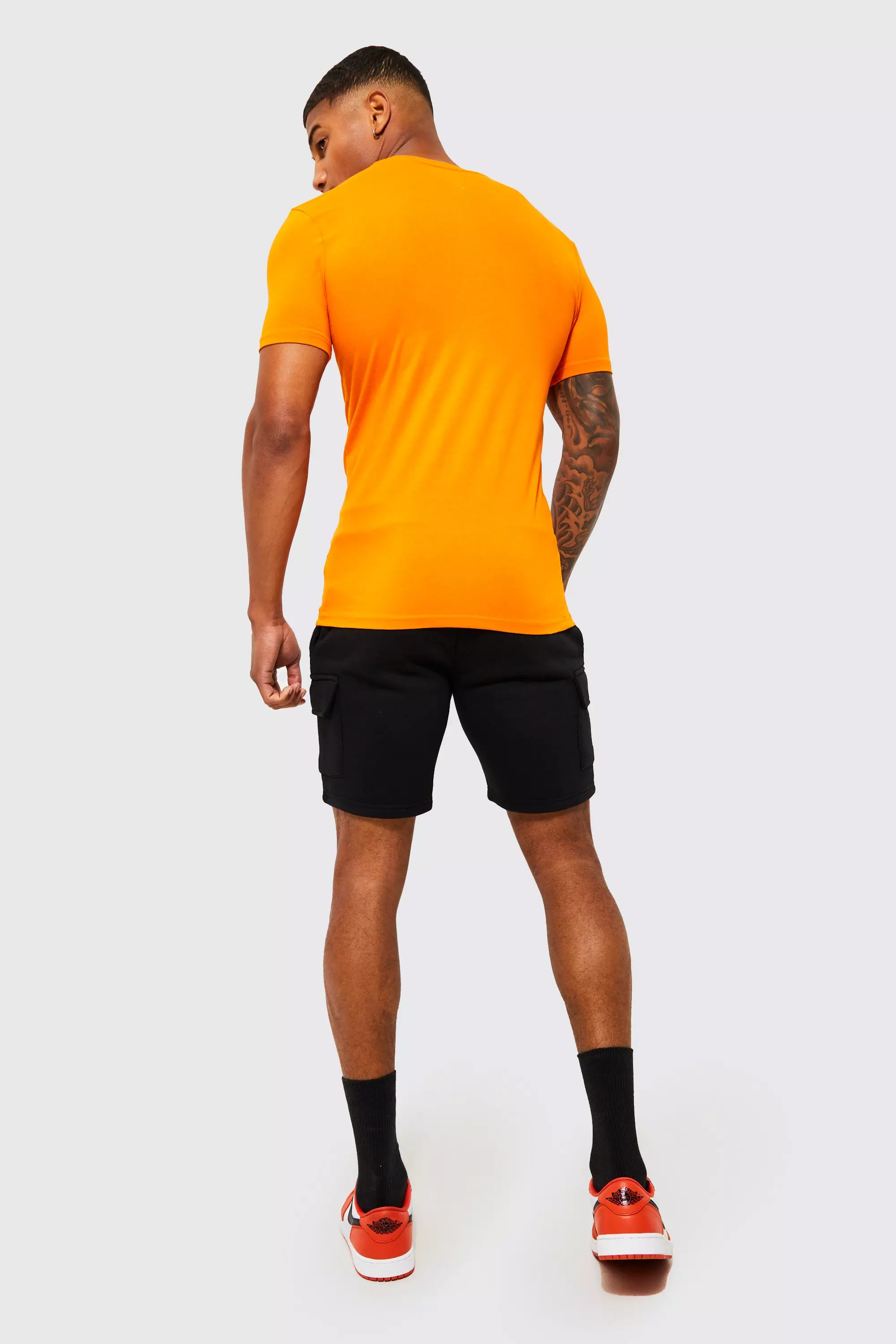 Slim Mid Cargo Sweat Shorts | boohooMAN USA