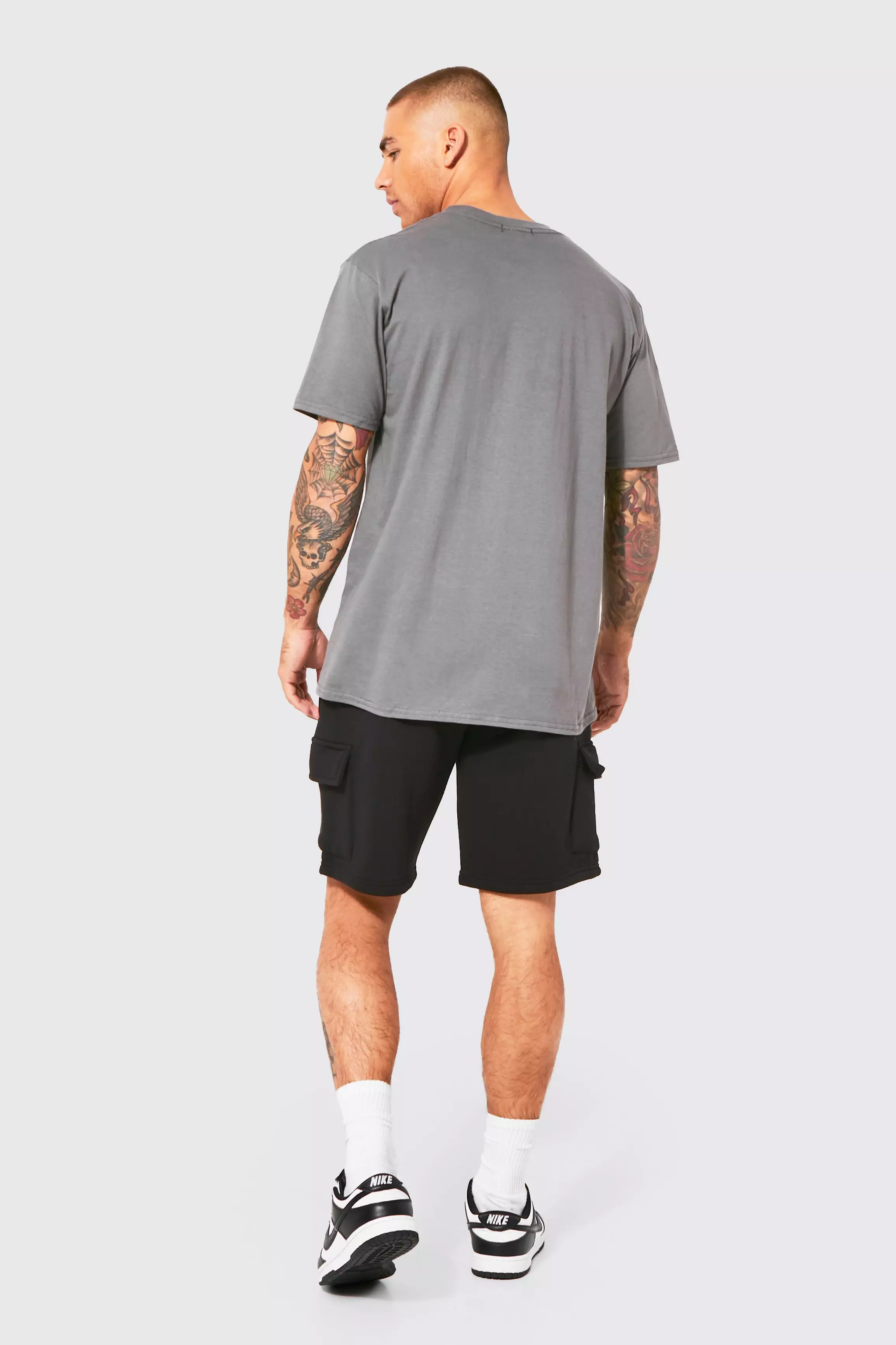 Black Loose Fit Cargo Jersey Short alternative image