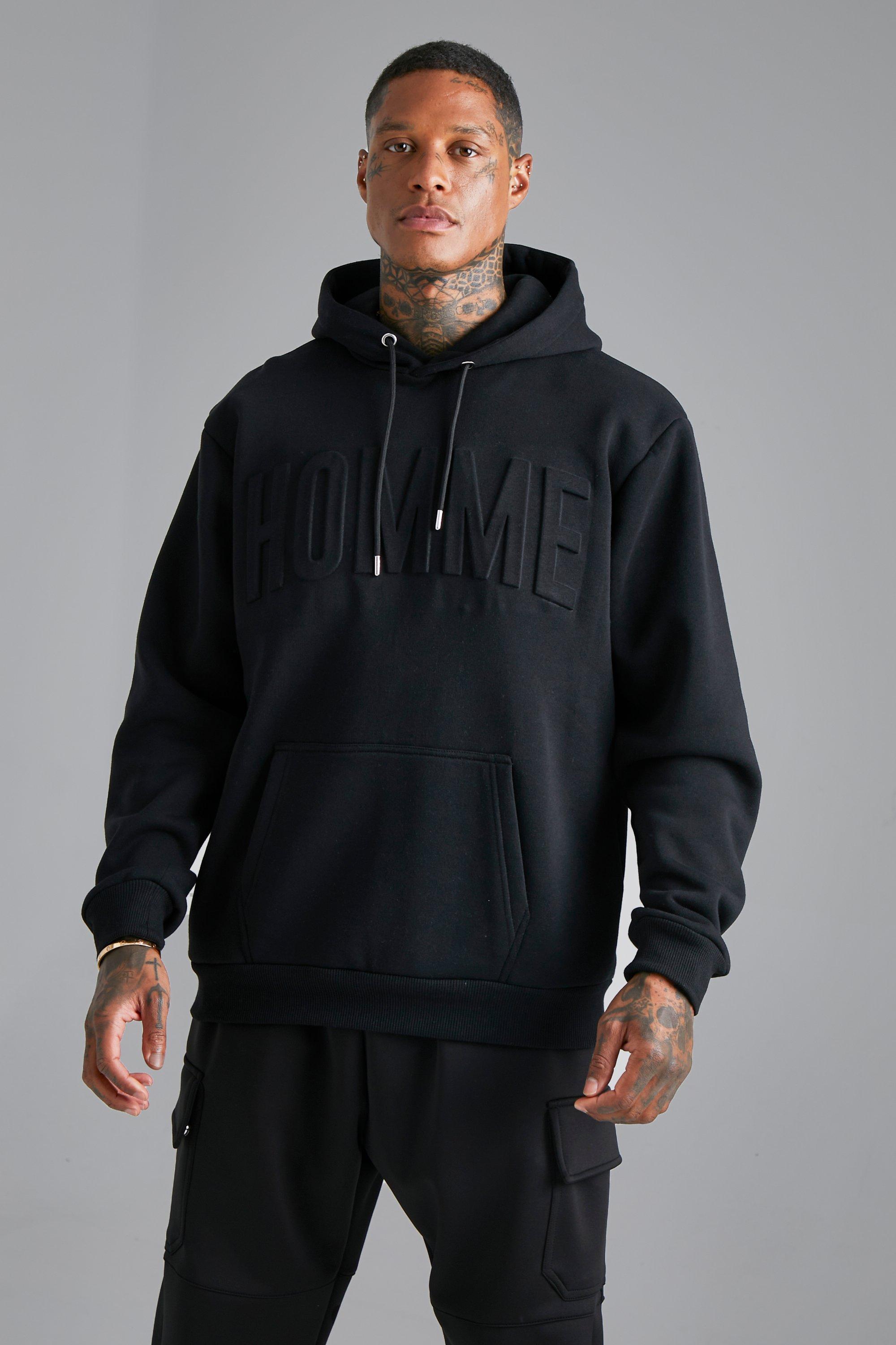 Boohooman cheap black hoodie