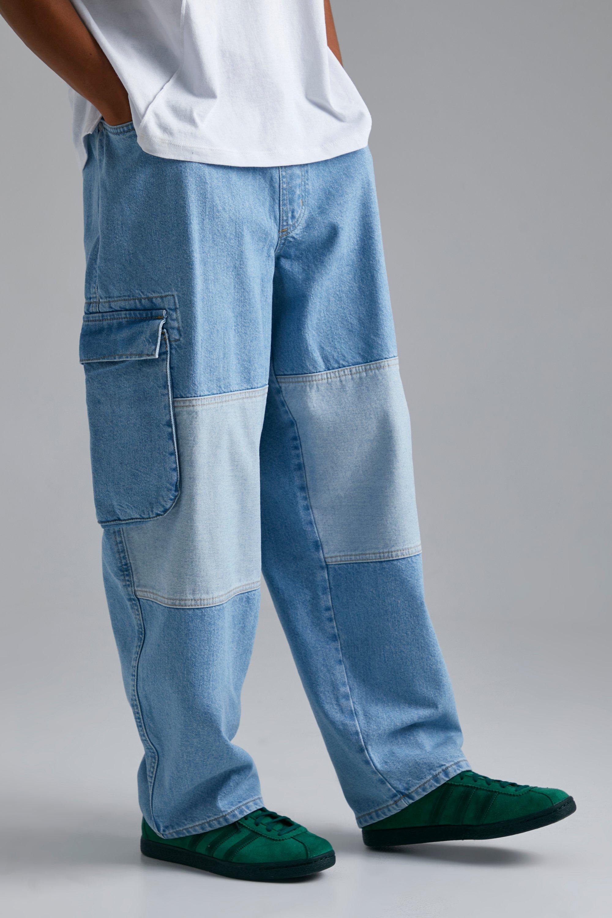 Heft Sky Blue Cargo Baggy Jeans