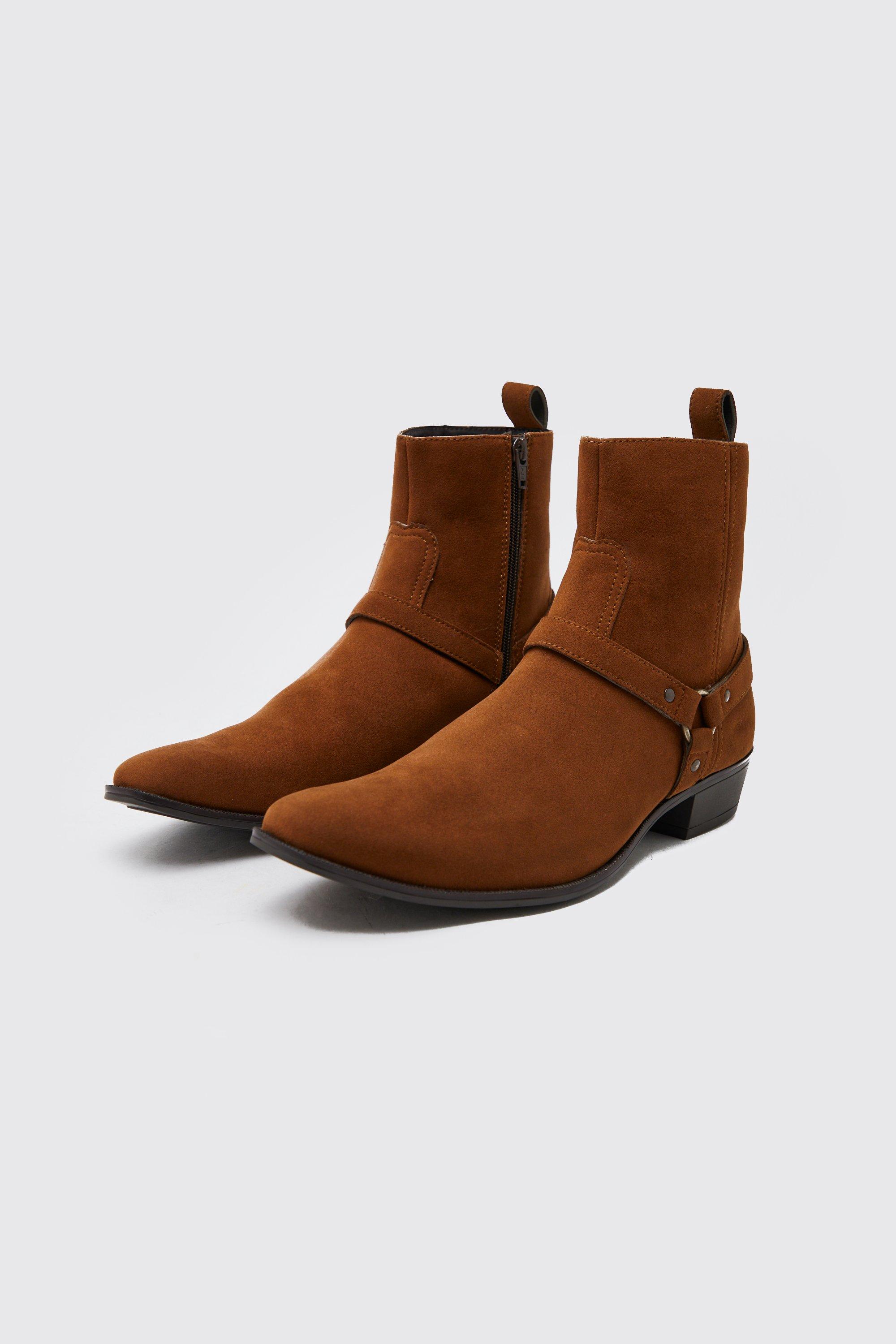 Mens suede harness clearance boots