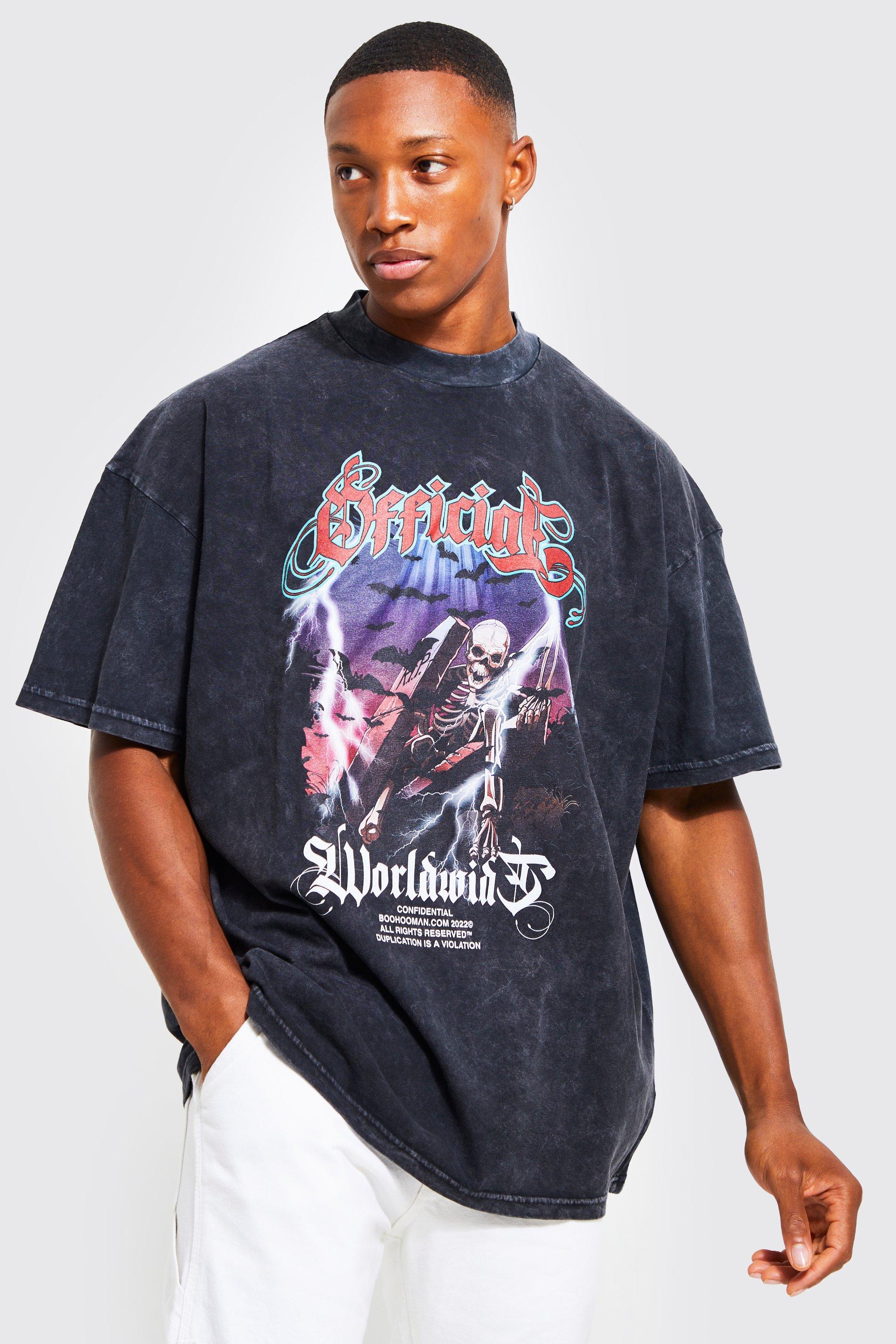 Oversized Acid Wash Graphic T-shirt