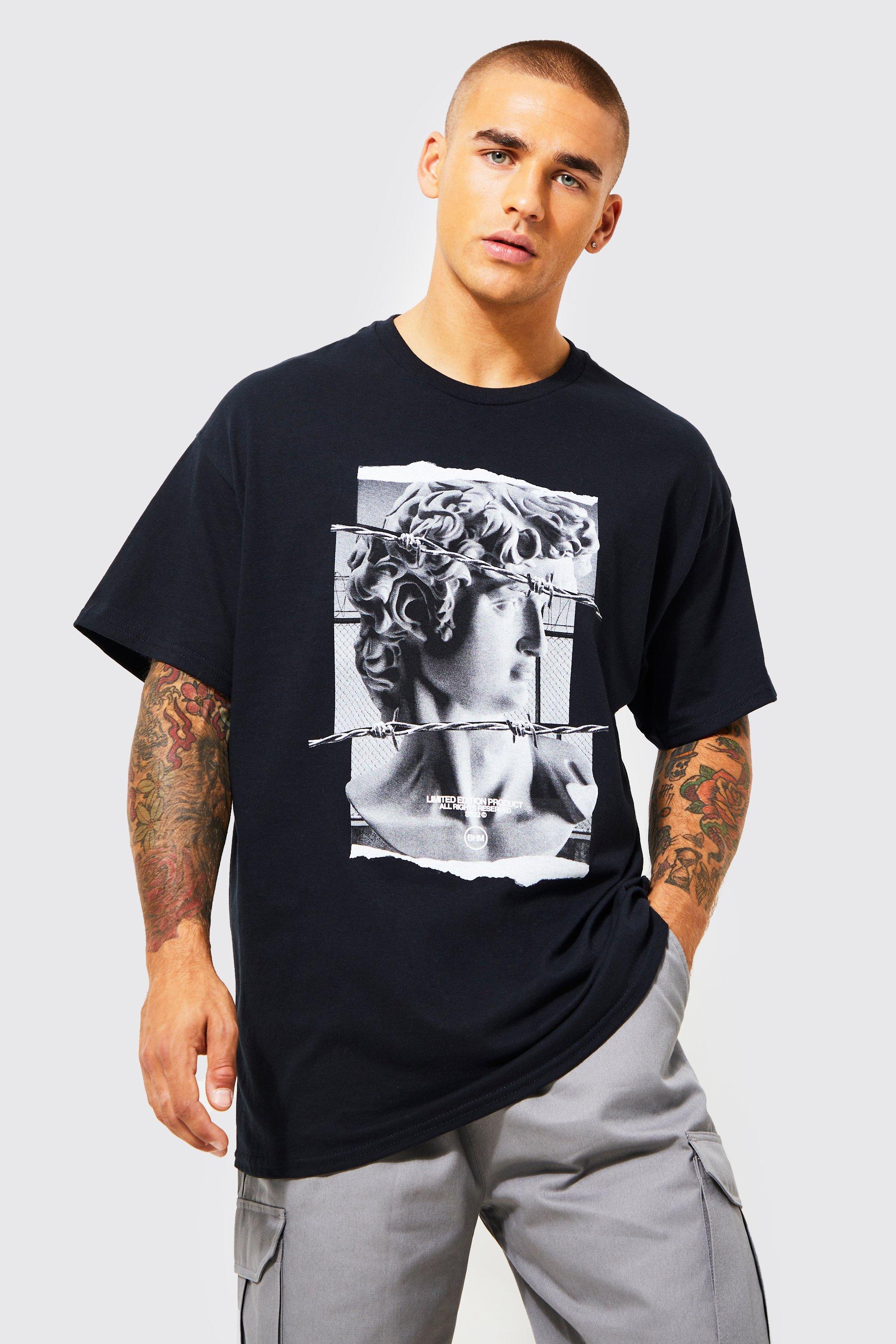 Oversized T-shirt Statue - black 