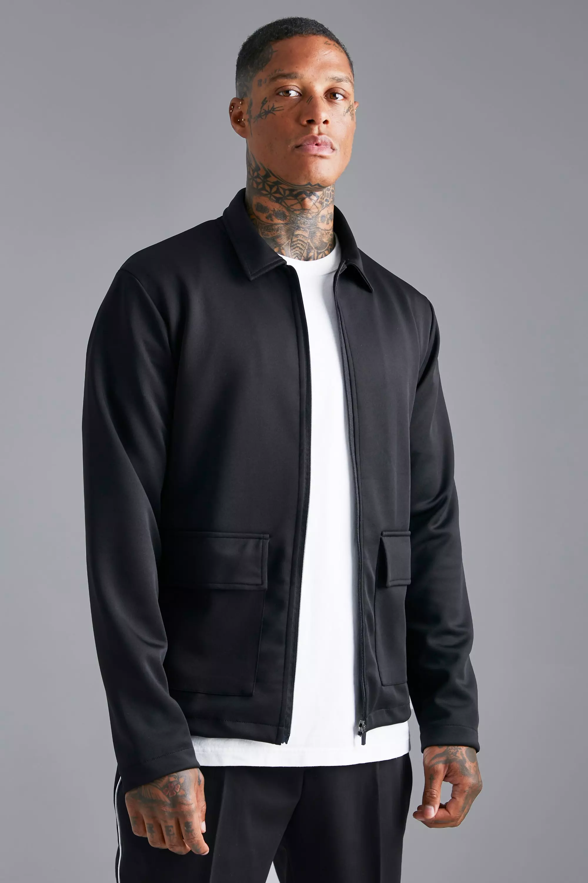 Scuba Slim Fit Cargo Harrington boohooMAN IE