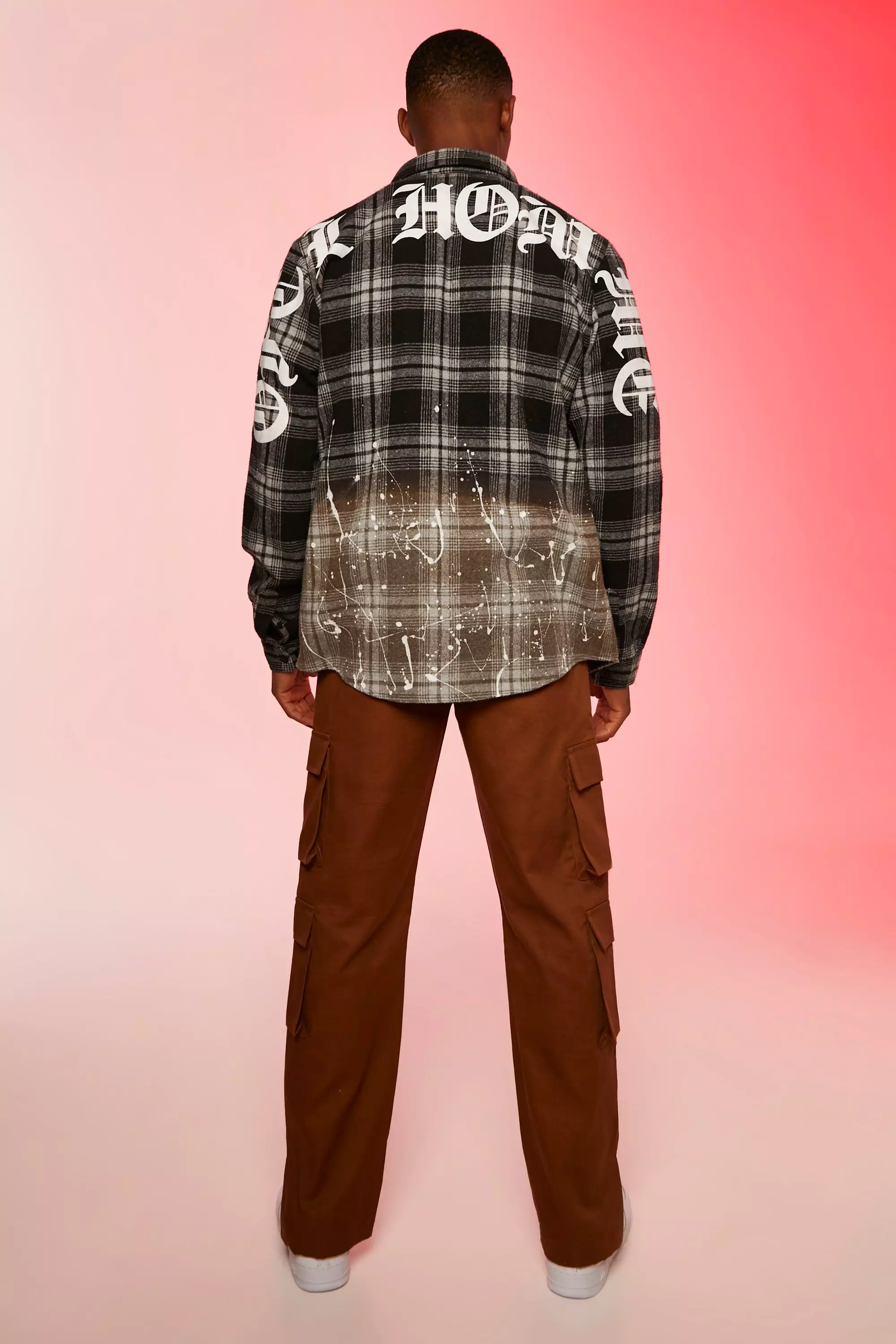 Tobacco Fixed Waist Straight Moto Print Split Hem Cargo alternative image