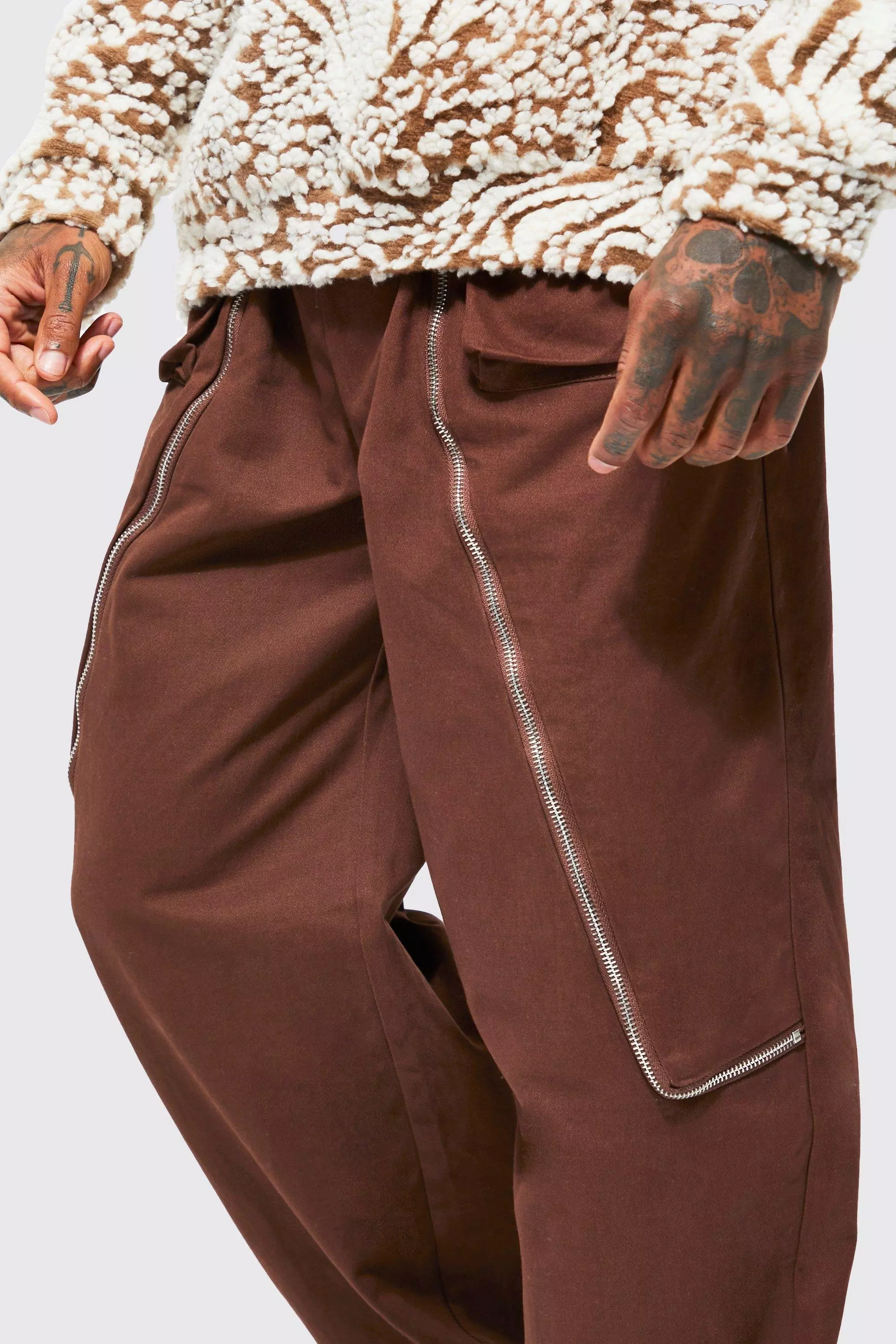 Chocolate Elasticated Waist Oversized Pocket Cargo alternative image