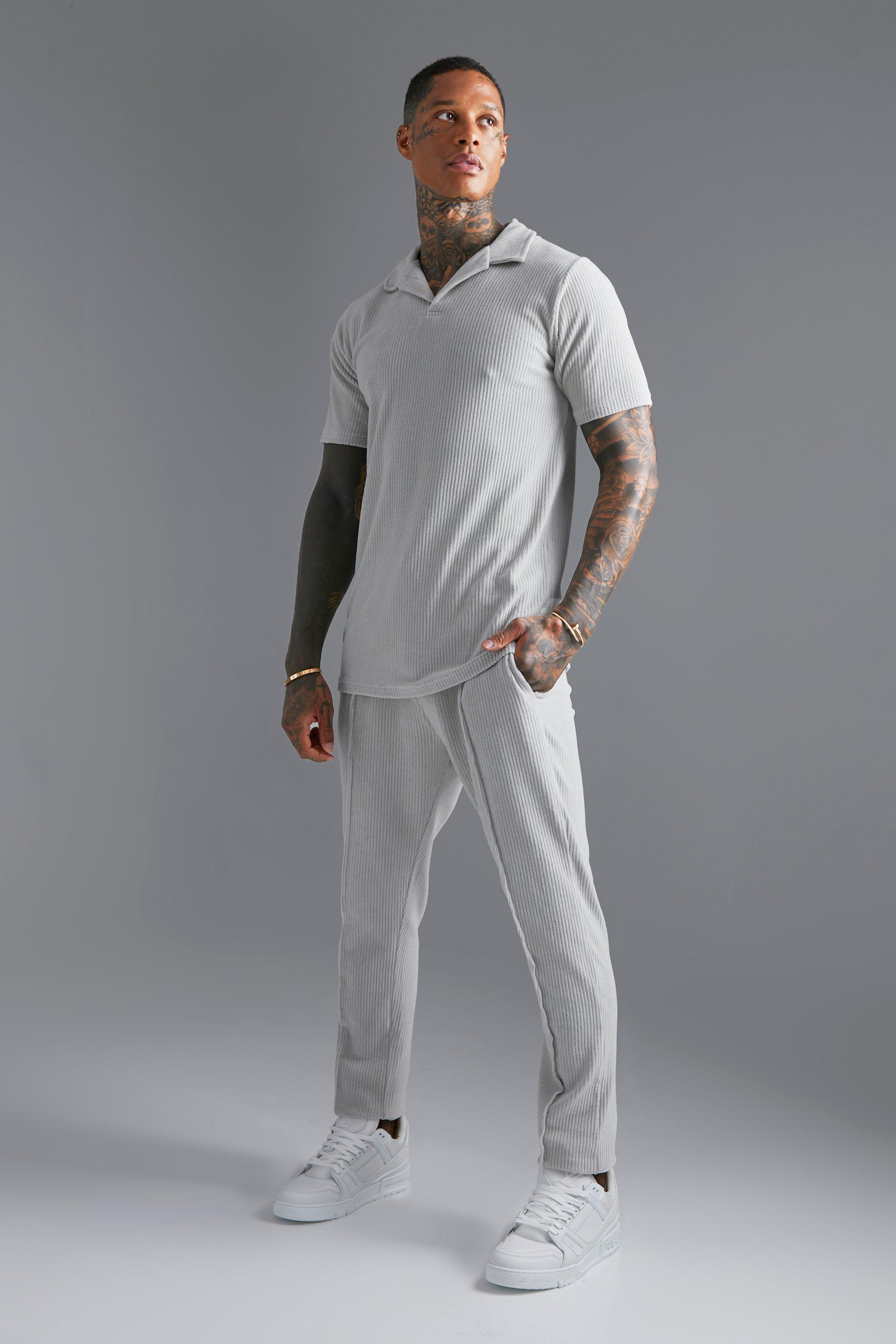 Heavyweight Ribbed Velour Polo & Jogger Set