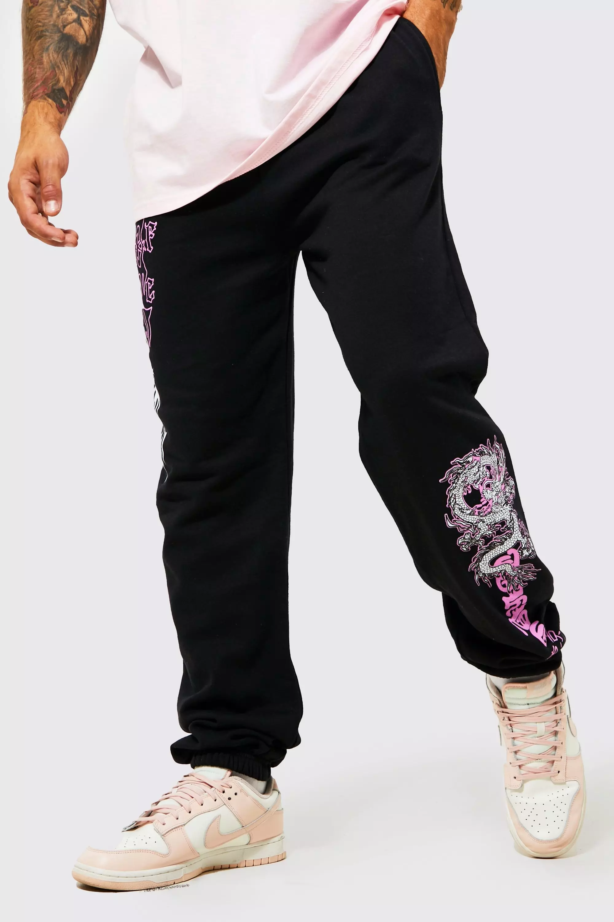 Graphic black joggers hotsell