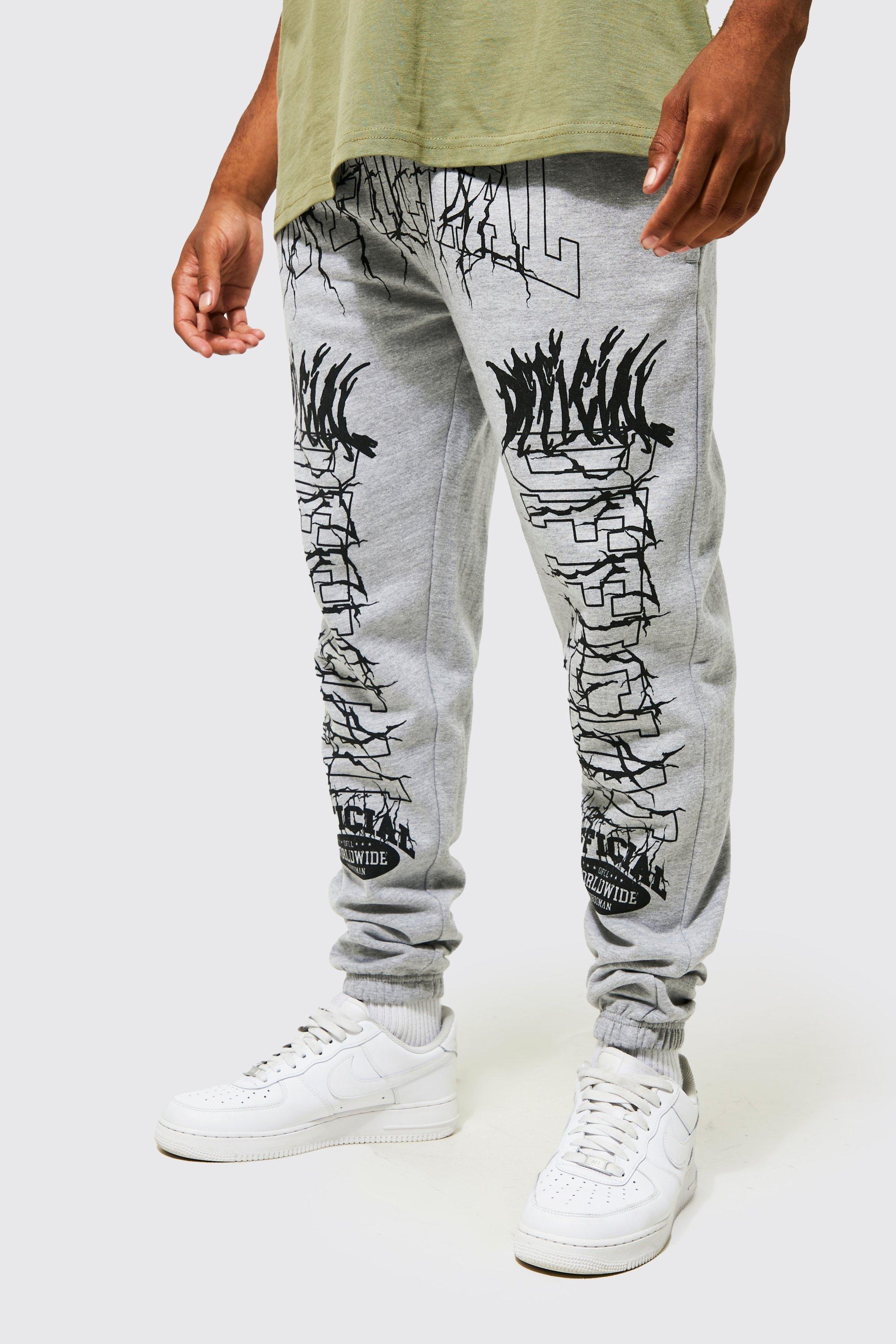 Regular Fit Multi Graphic Joggers | boohooMAN IE