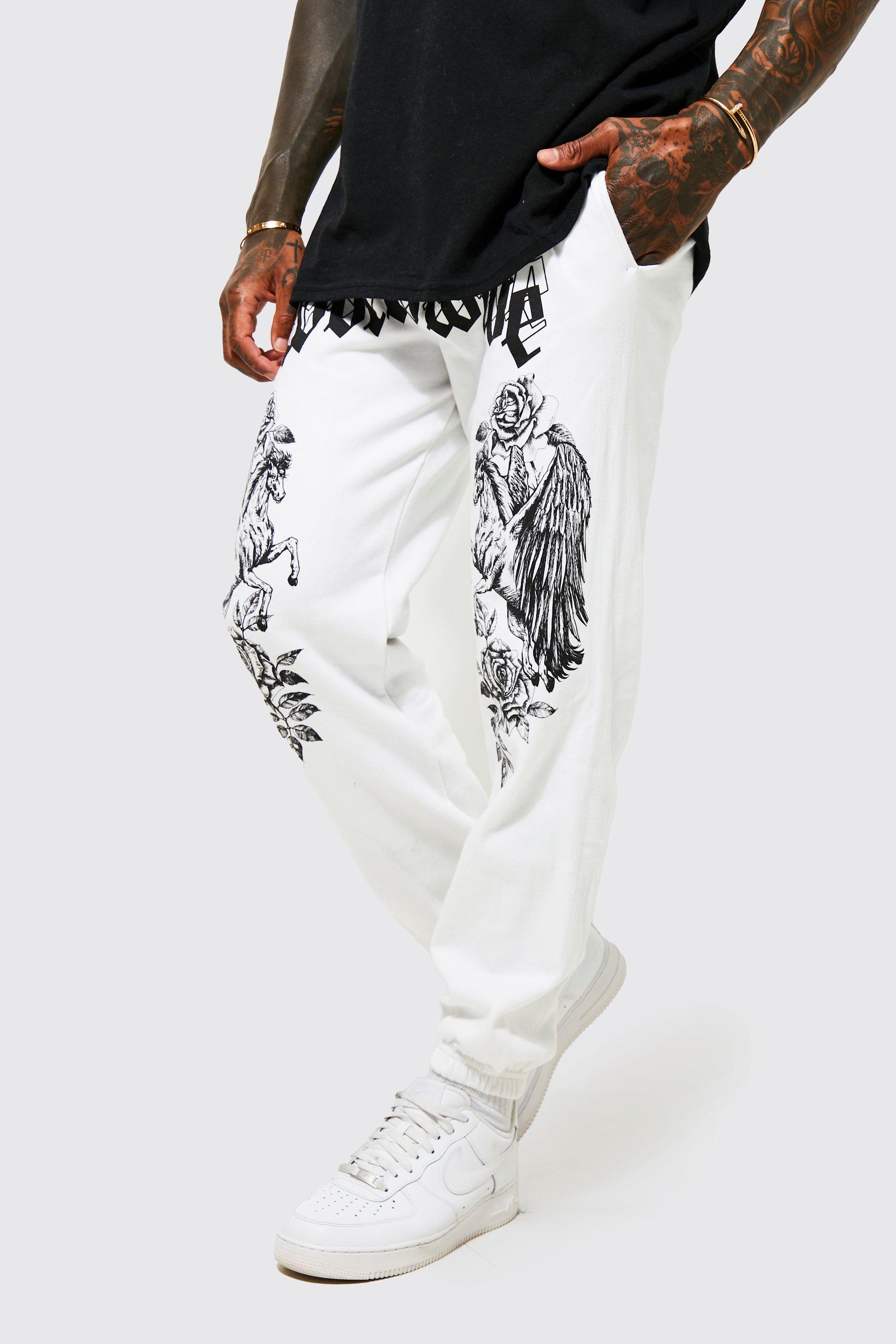 pave Mexico Forlænge Regular Fit Floral Worldwide Graphic Joggers | boohooMAN USA
