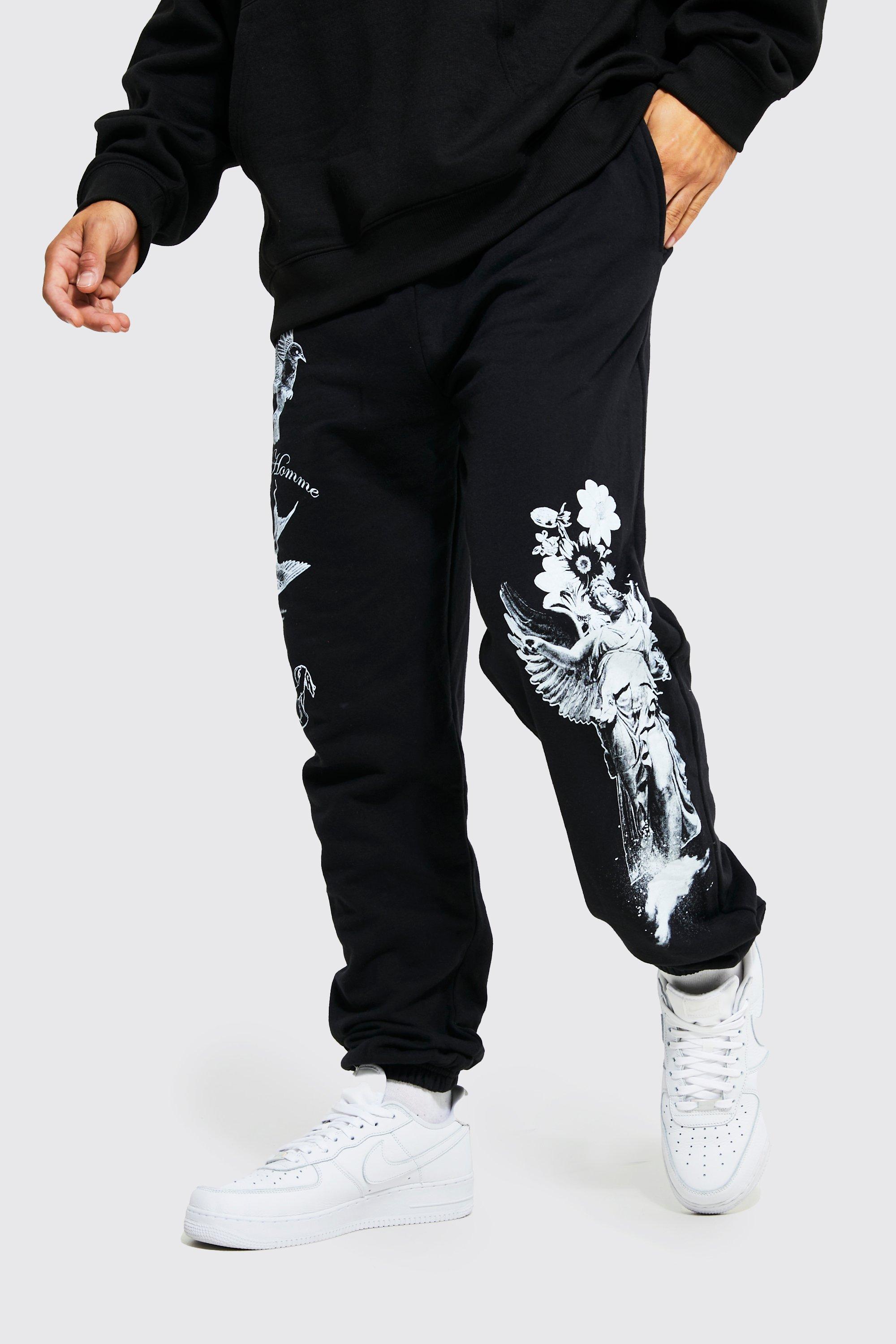 Regular Fit Floral Worldwide Graphic Joggers