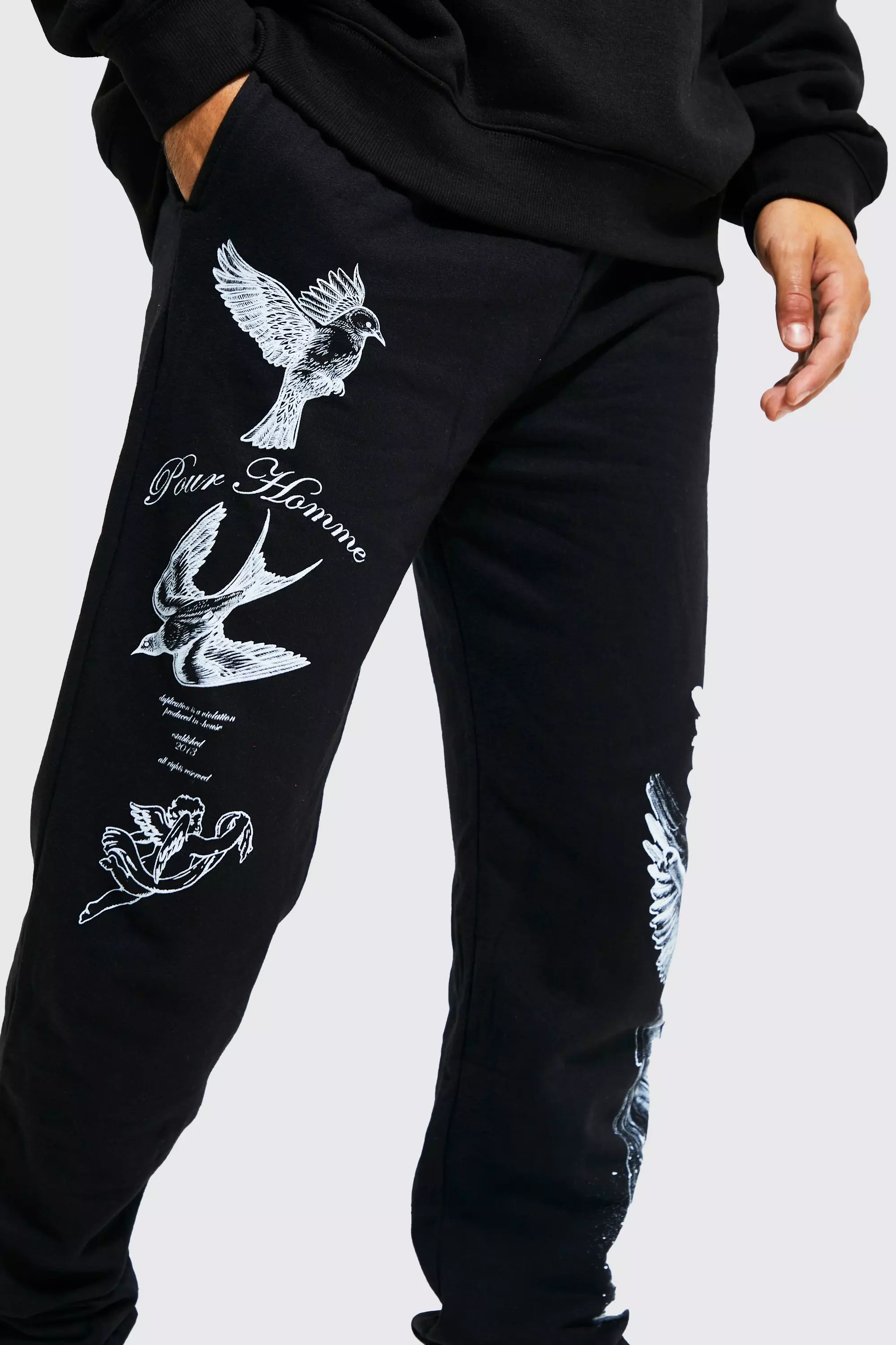 Graphic joggers mens online