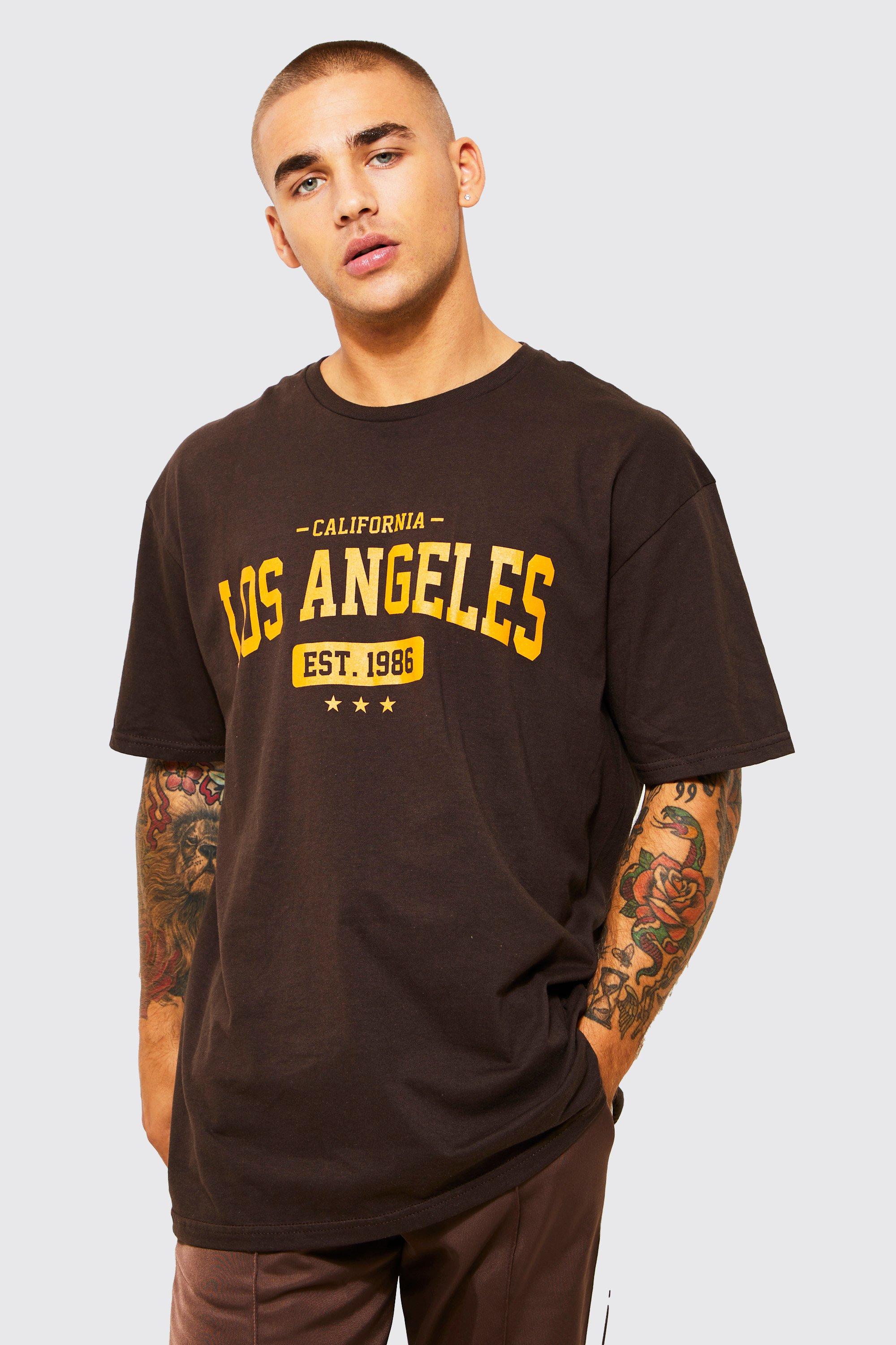 Oversized La Varsity Graphic T-shirt | boohooMAN USA