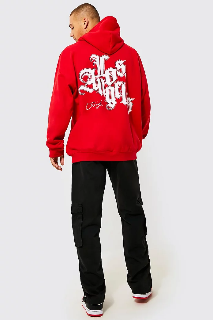 Oversized La Graphic Hoodie | boohooMAN USA Oversized La Graphic Hoodie | boohooMAN USA