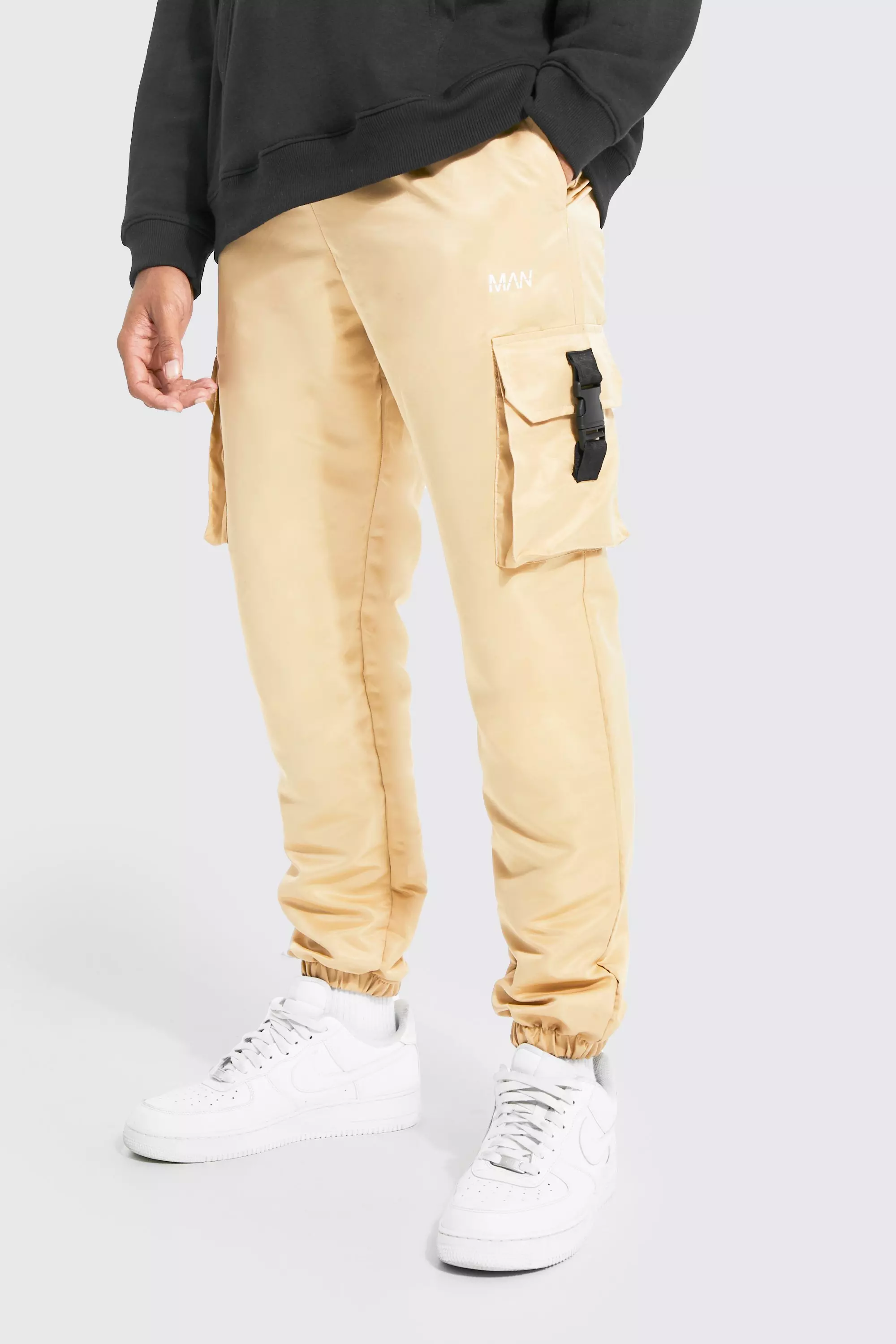 Boohooman cargo joggers deals