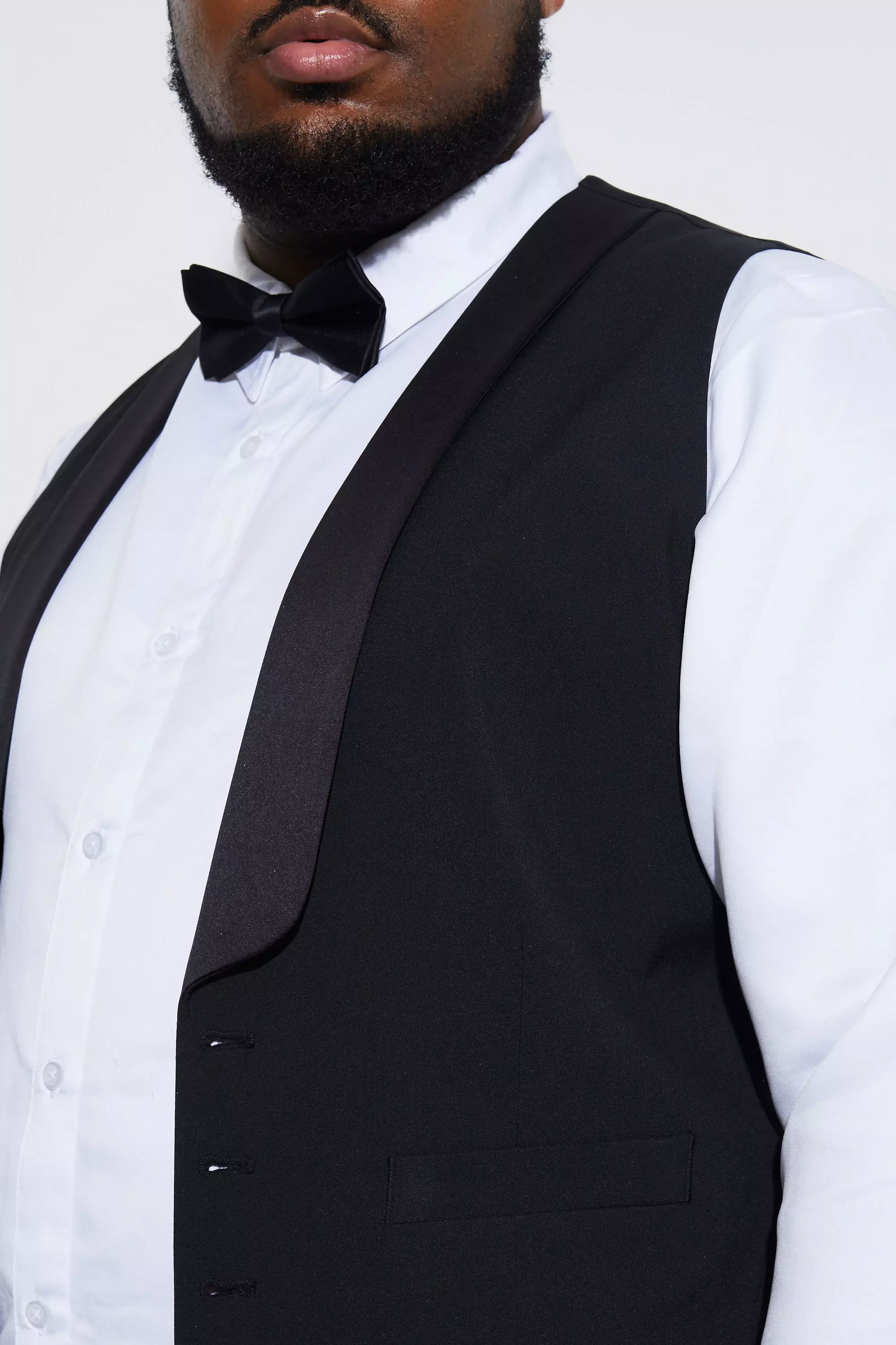 Gilet Da Smoking Taglie Forti Skinny Fit, Black immagine alternativa