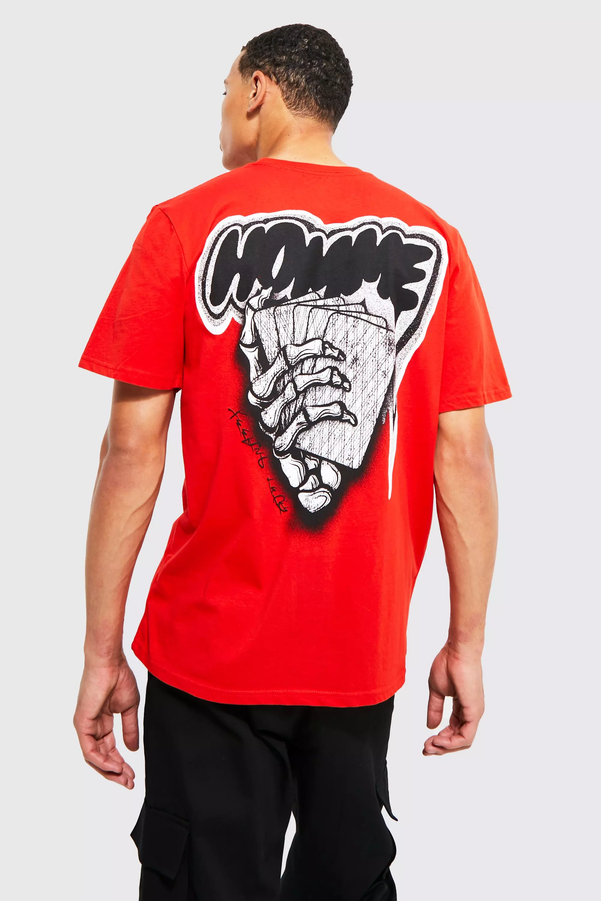 Buy Men Red Graphic Print Crew Neck T-shirt Online - 732282