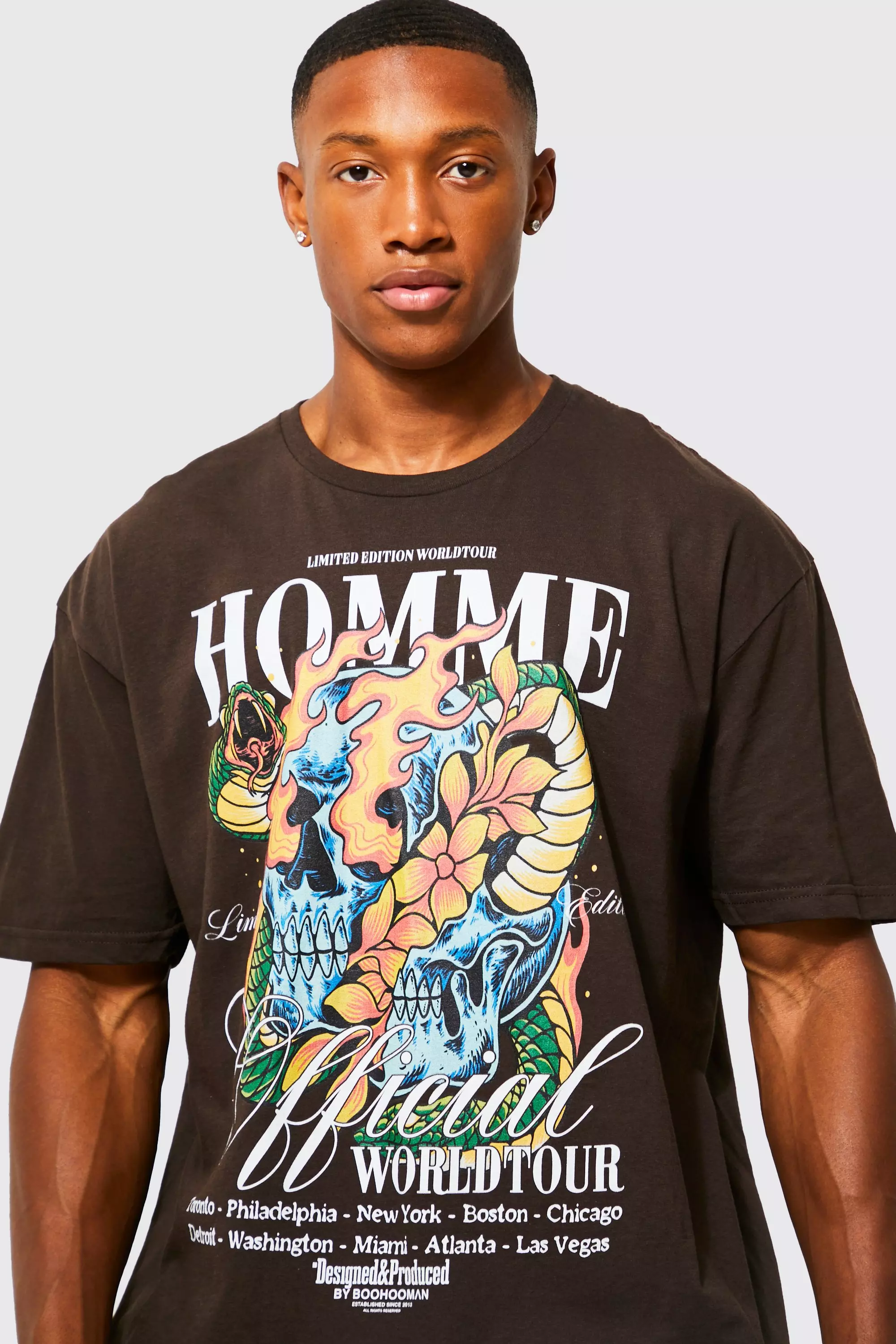 Oversized Homme Skull Graphic T-shirt