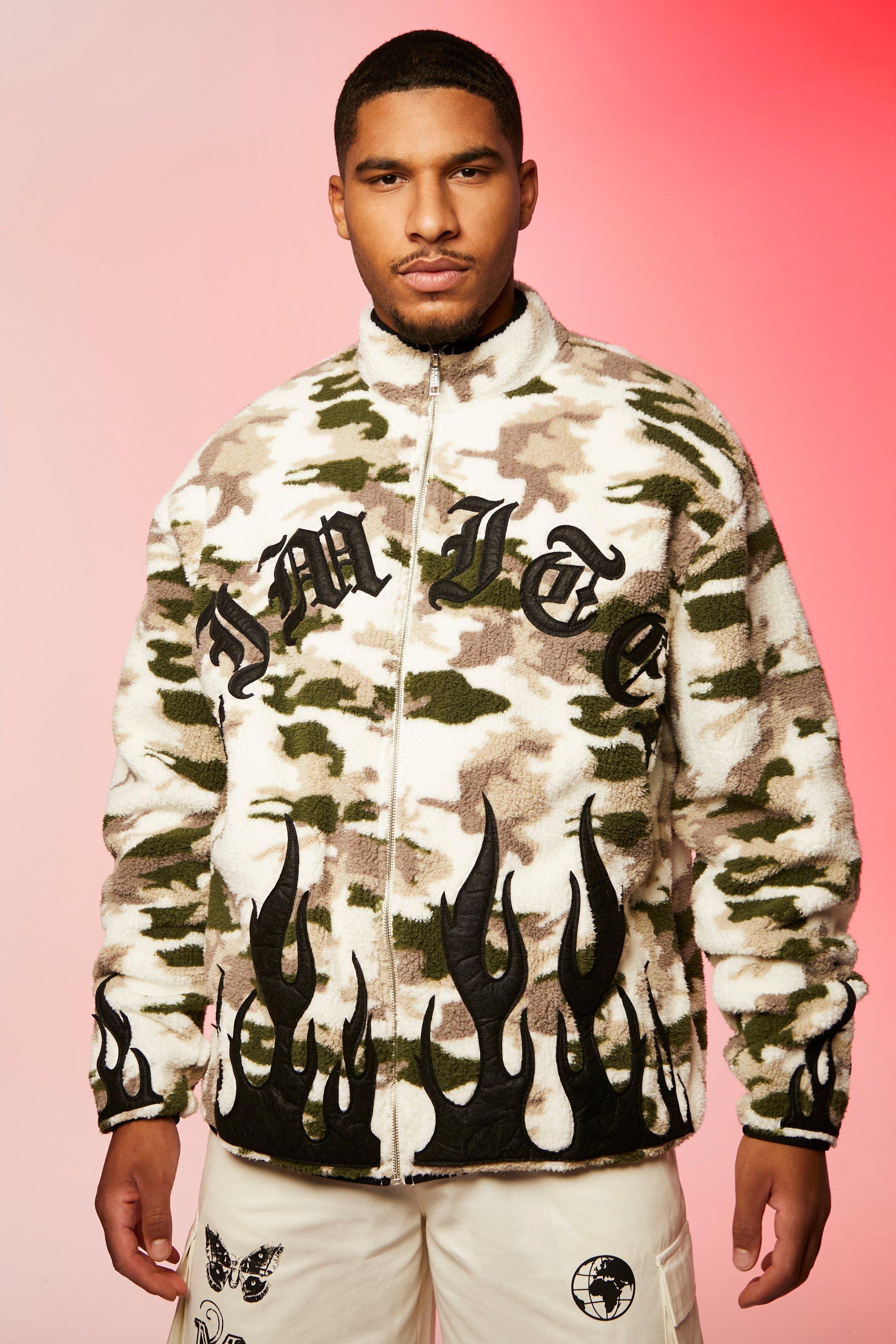 Boohooman hot sale camo jacket