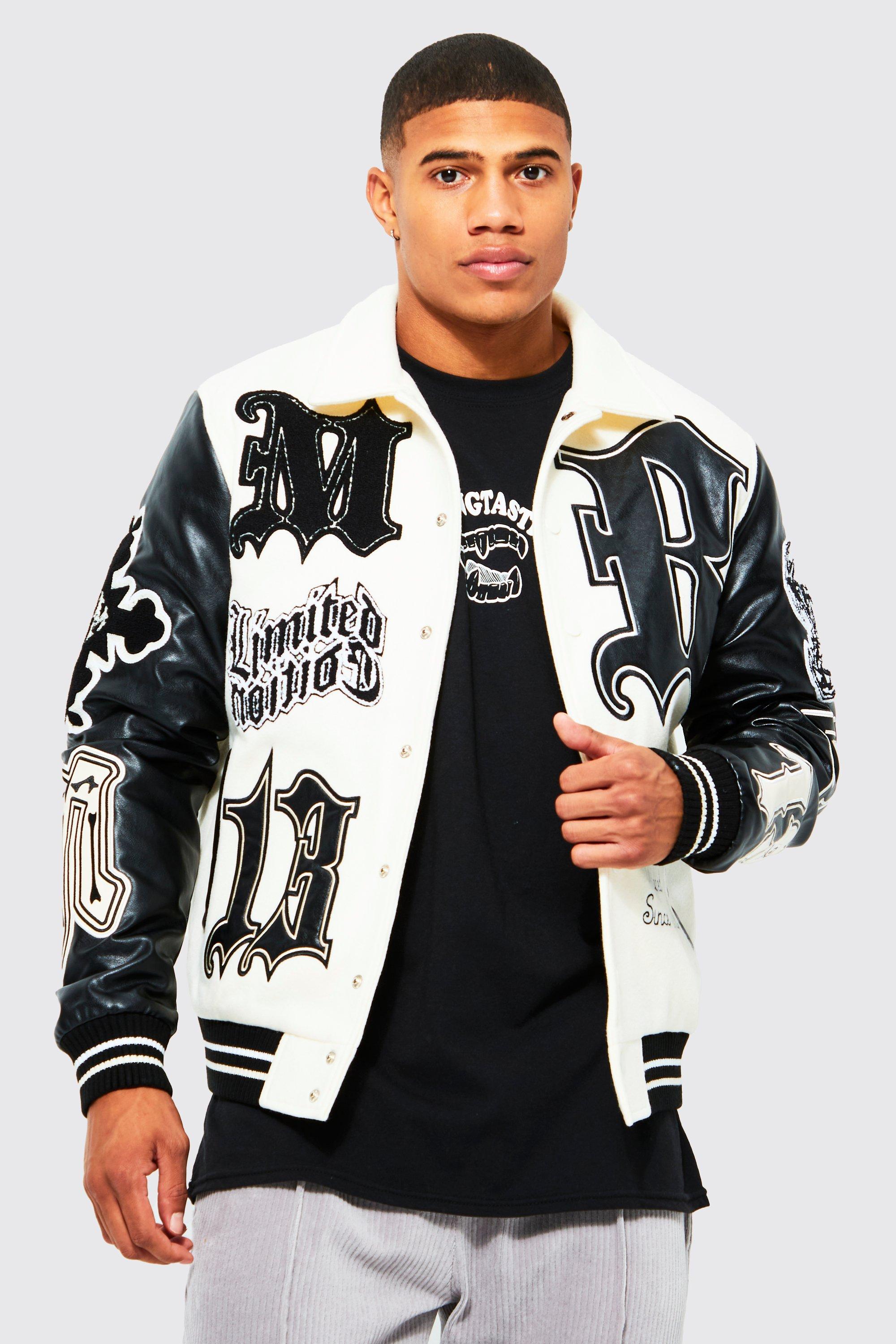 Gothic Eagle Back Detail Varsity Jacket