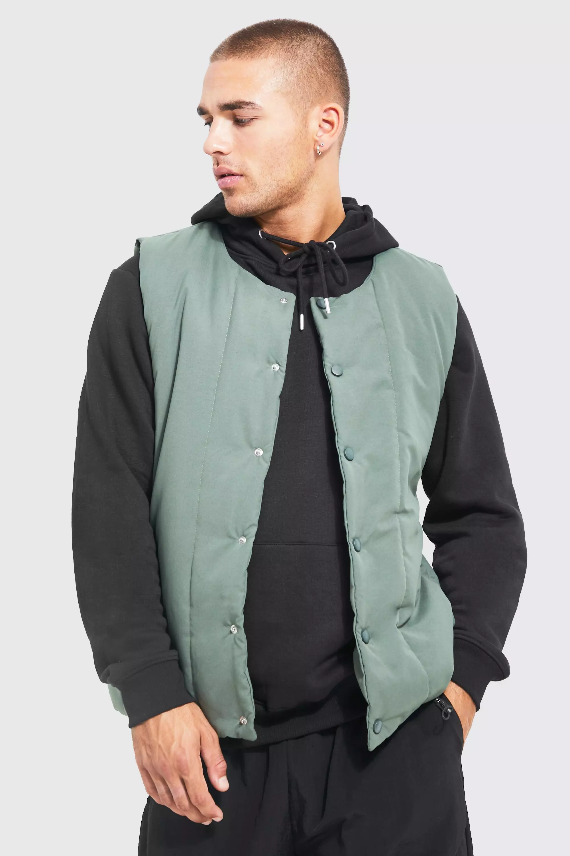 Collarless vest clearance