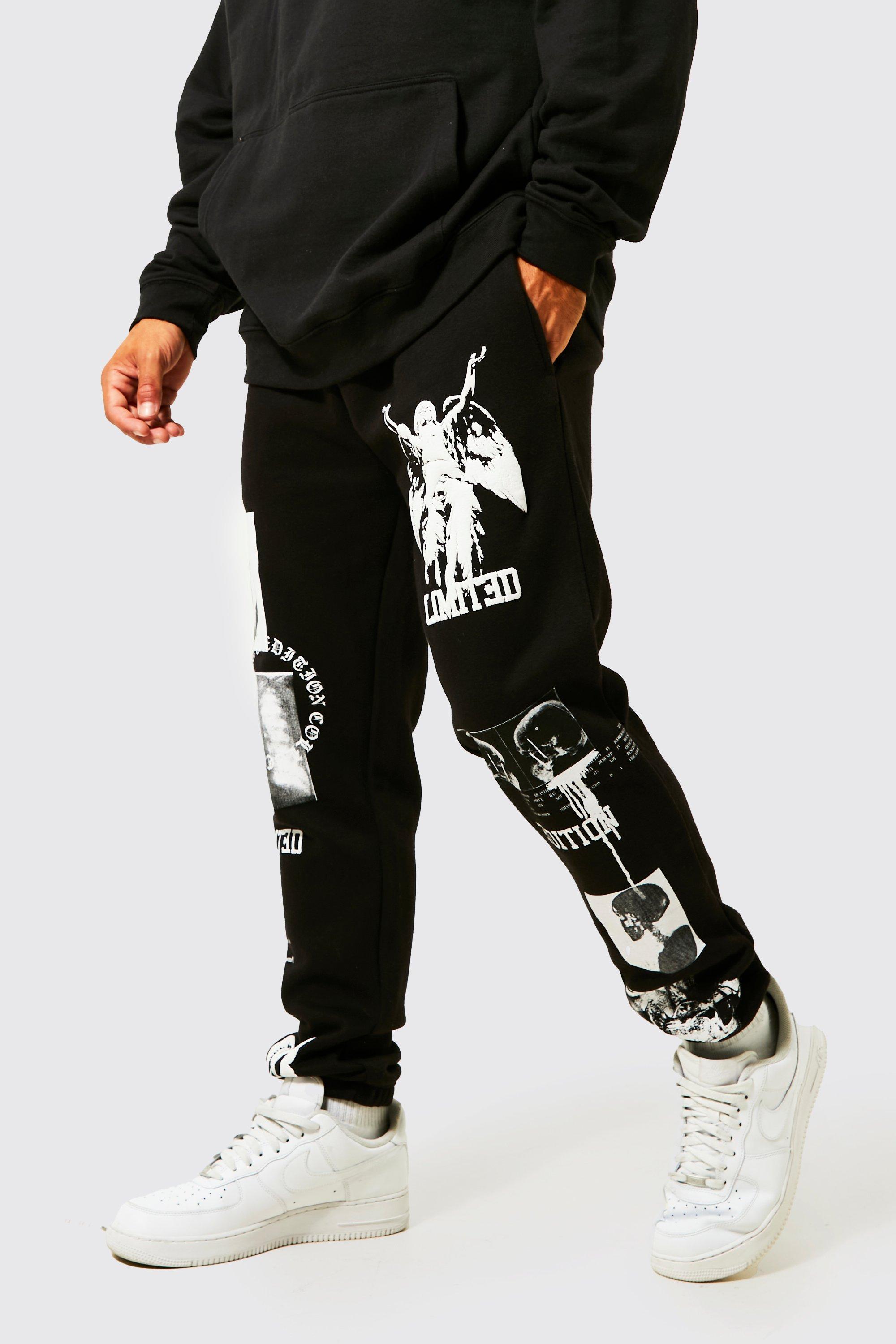 Regular Fit Multi Graphic Joggers | boohooMAN IE