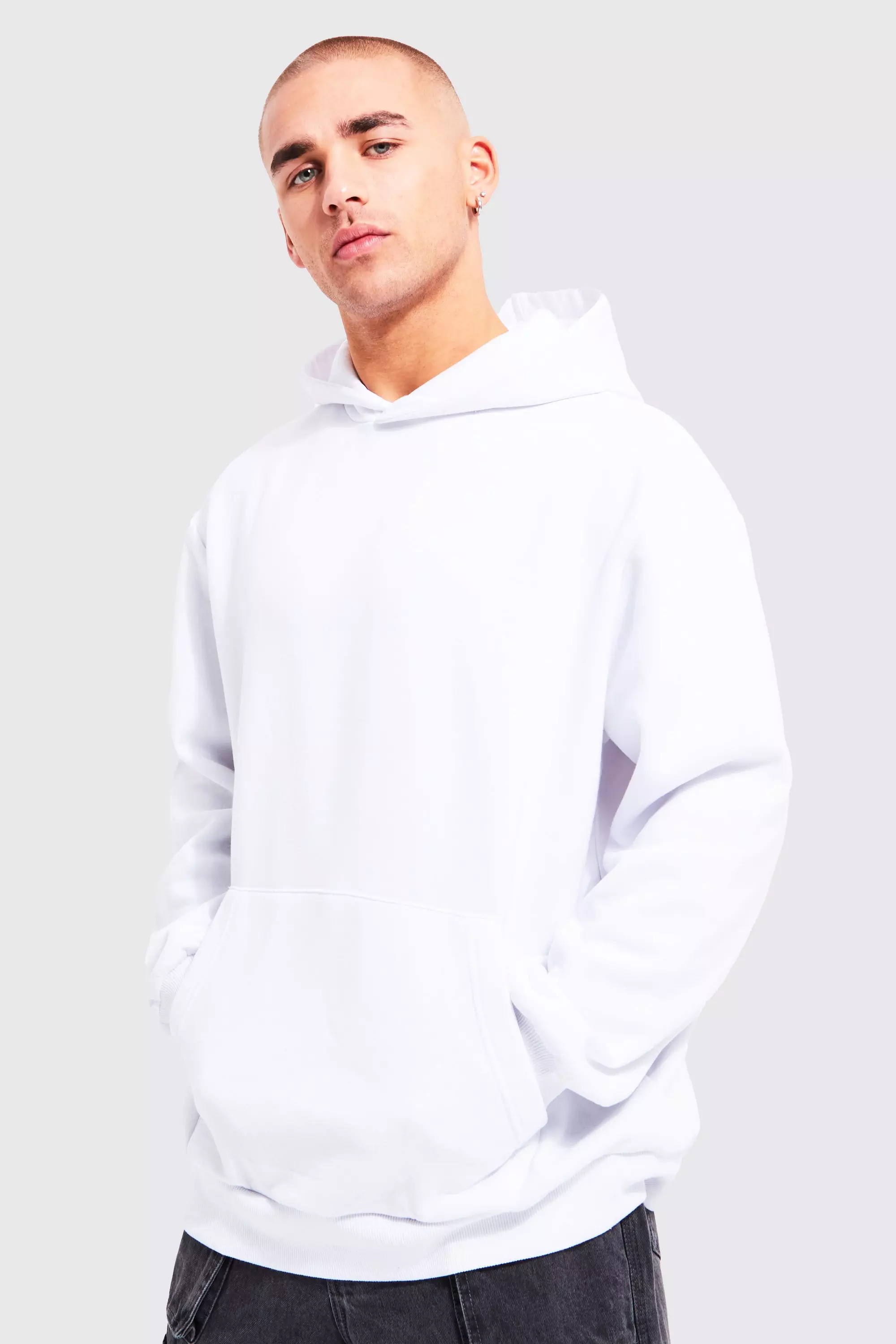 Boohooman white sweatshirt sale