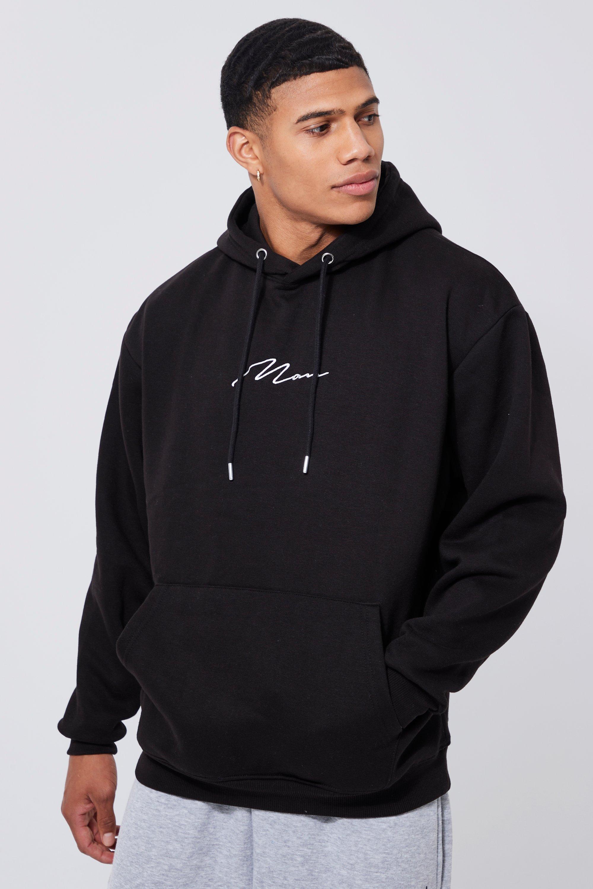 Oversized Man Signature Over The Head Hoodie boohooMAN USA