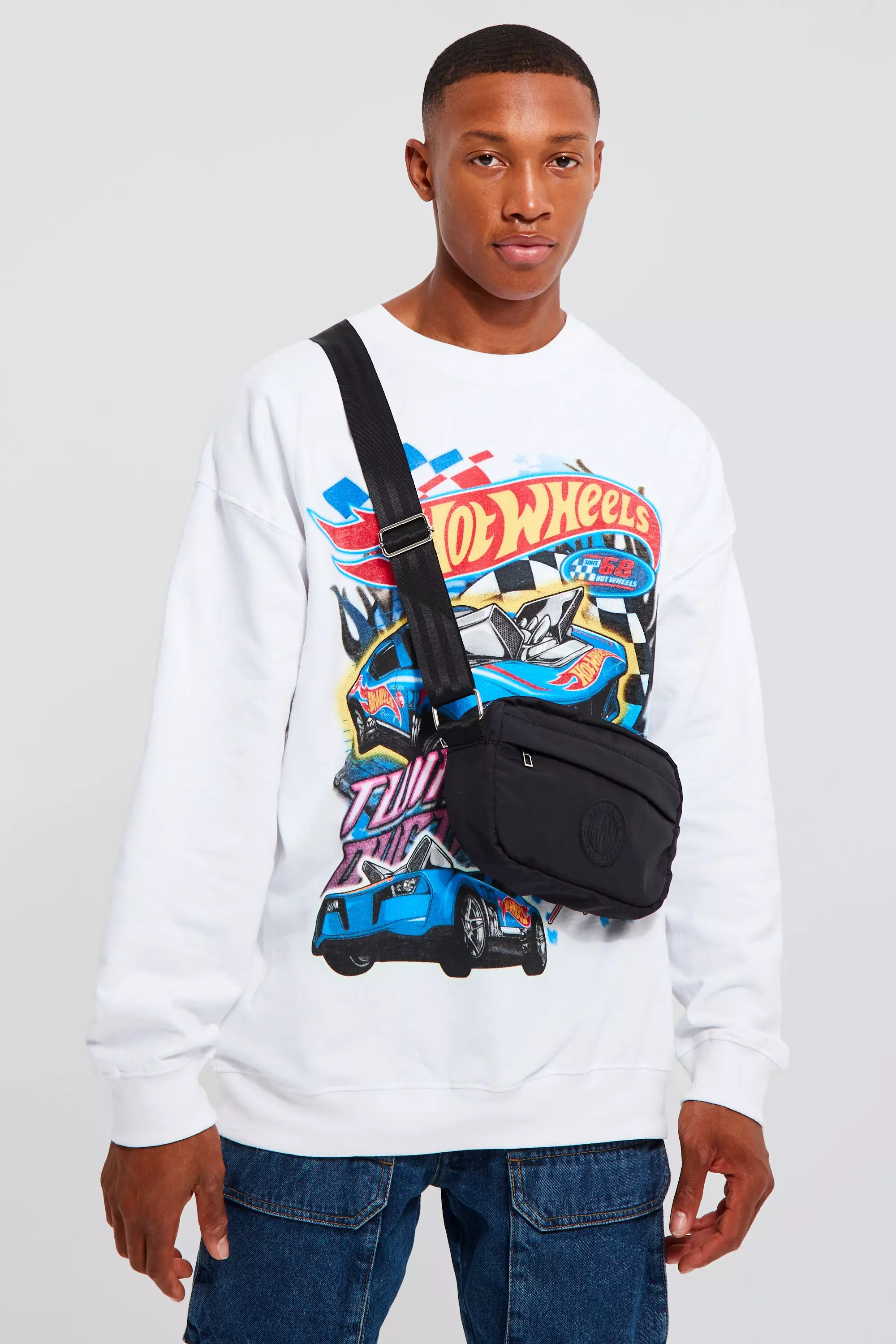 Man Nylon Cross Body Bag boohooMAN