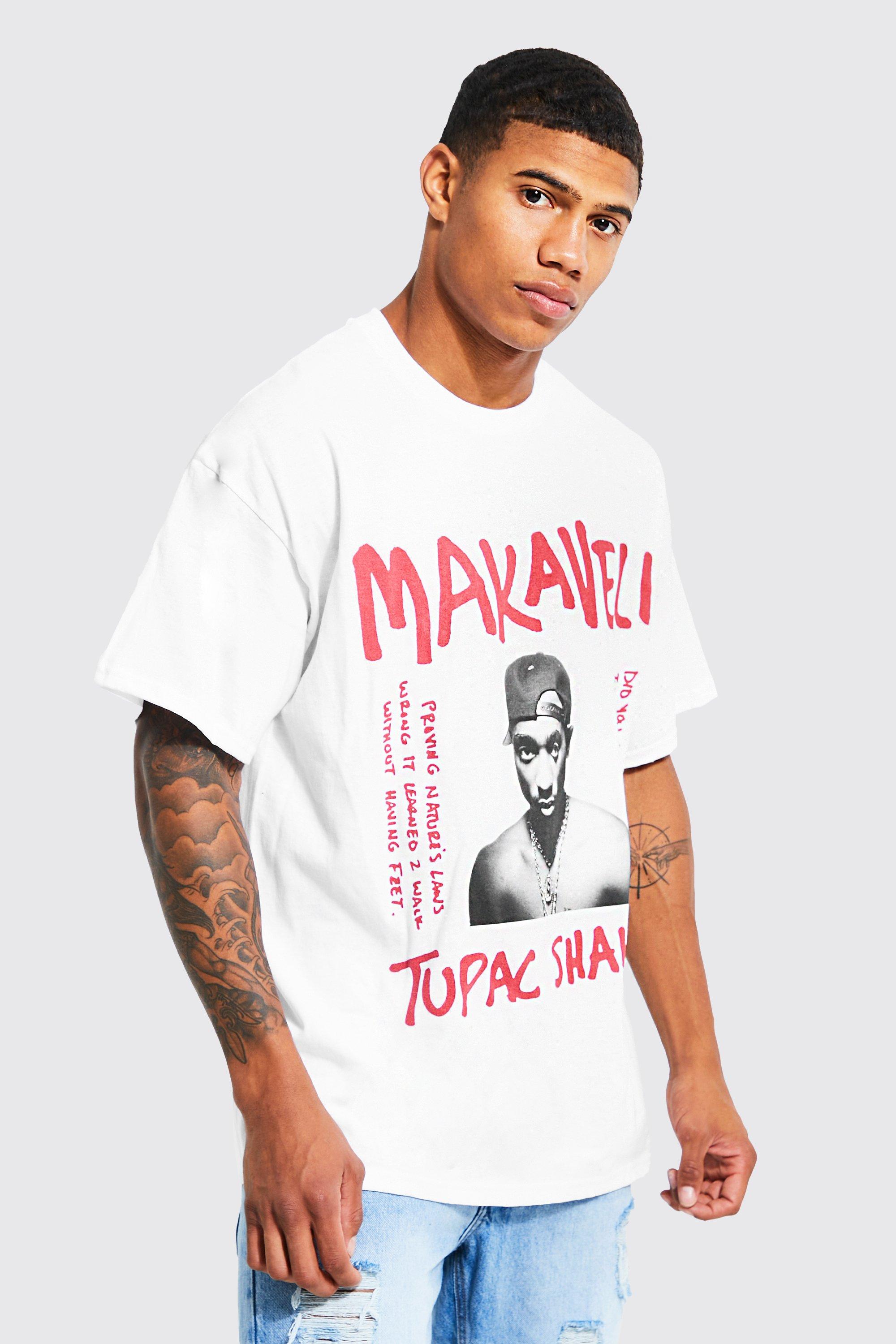 Fremkald Horn Resten Oversized Tupac License T-shirt | boohooMAN USA