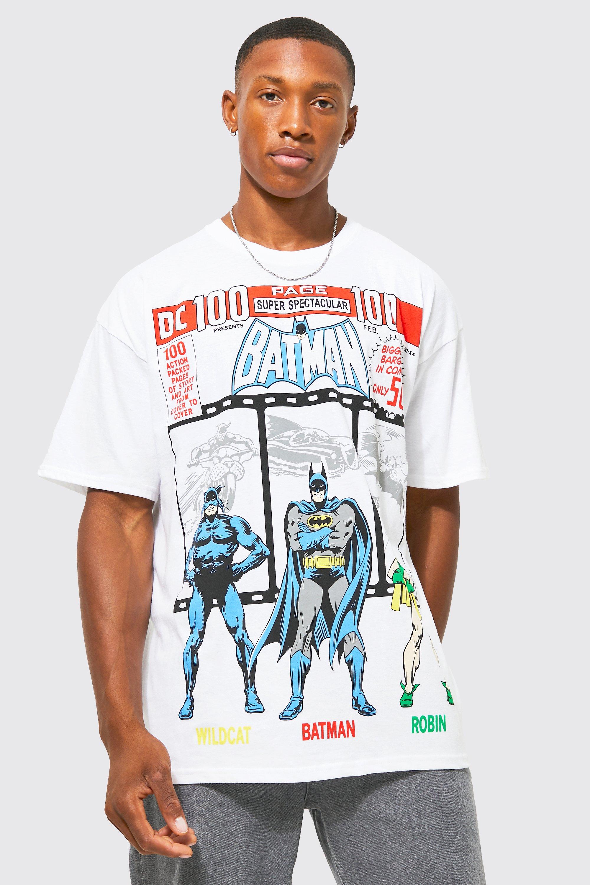 T-shirt oversize à imprimé Batman et Robin | boohooMAN FR