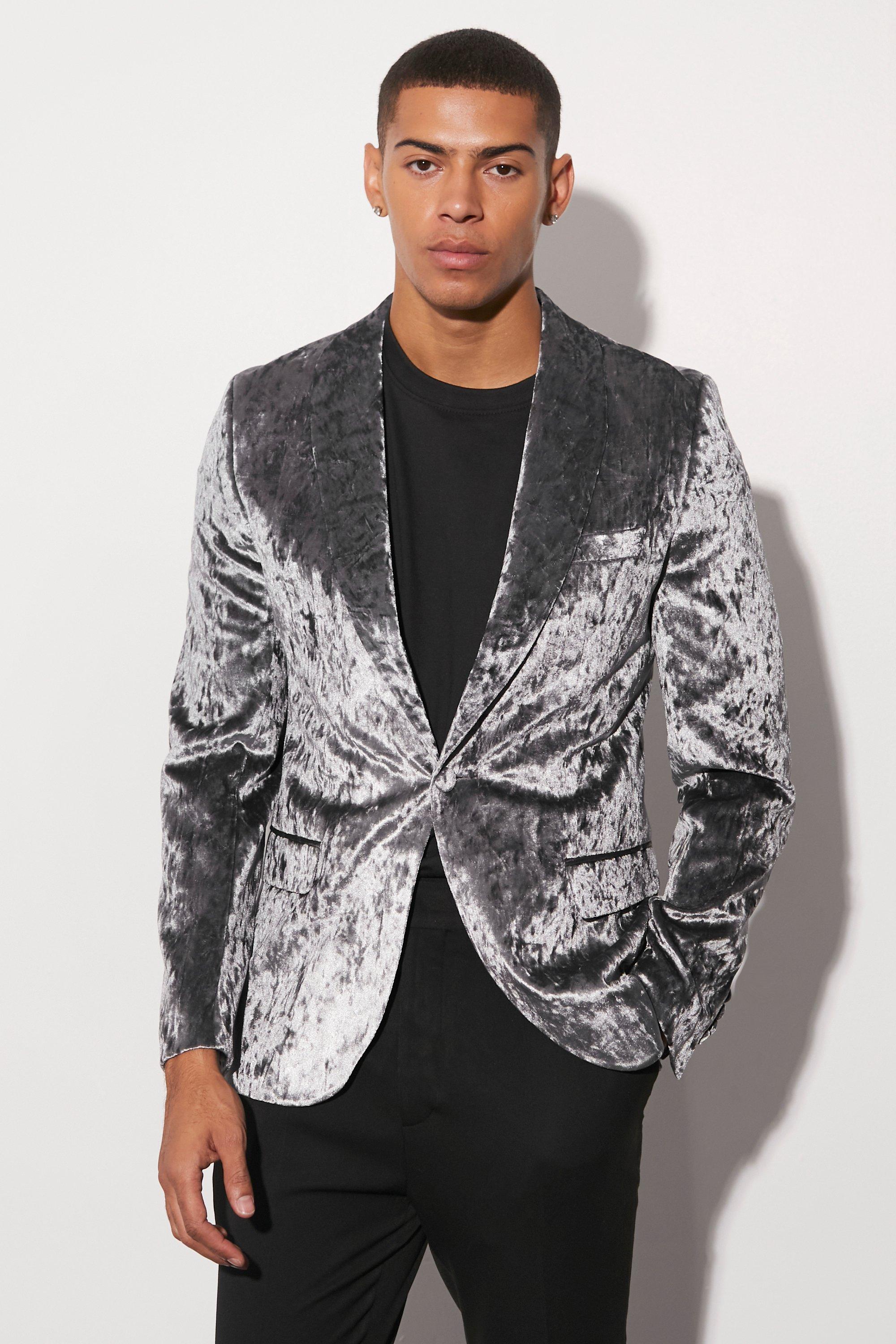 Crushed velvet suit outlet mens