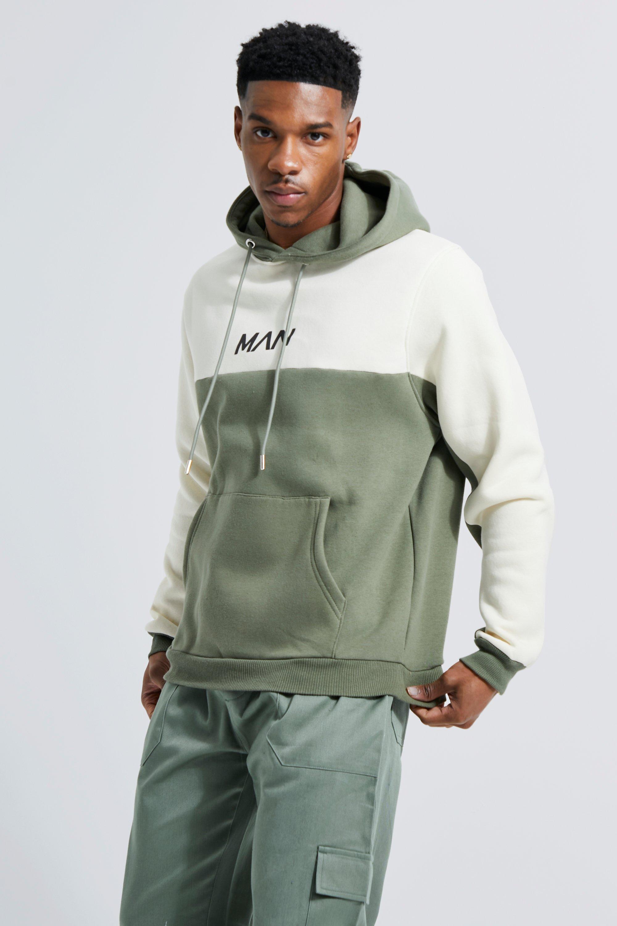 Boohooman colour block outlet hoodie