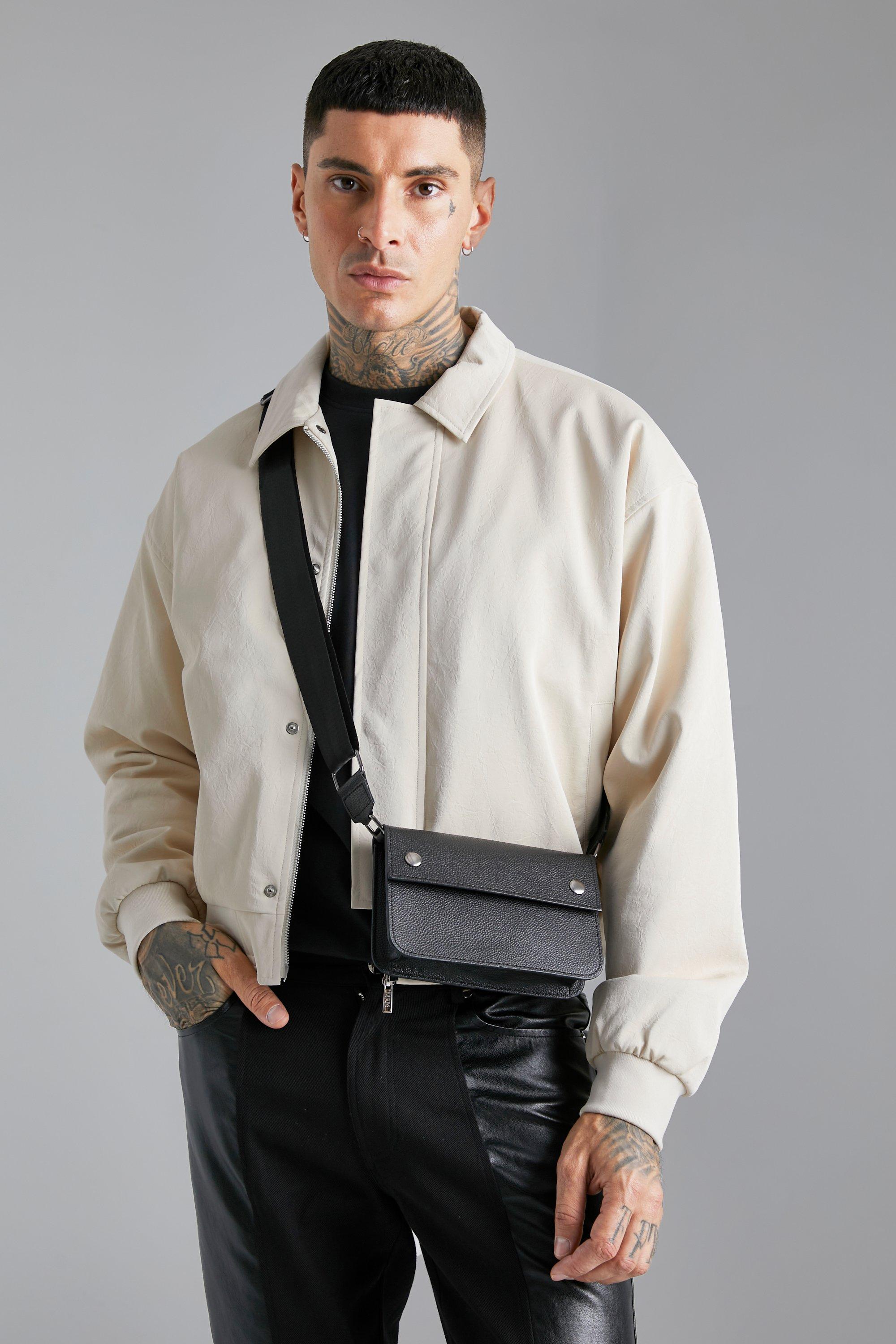 Smart Faux Leather Cross Body Bag | boohooMAN USA