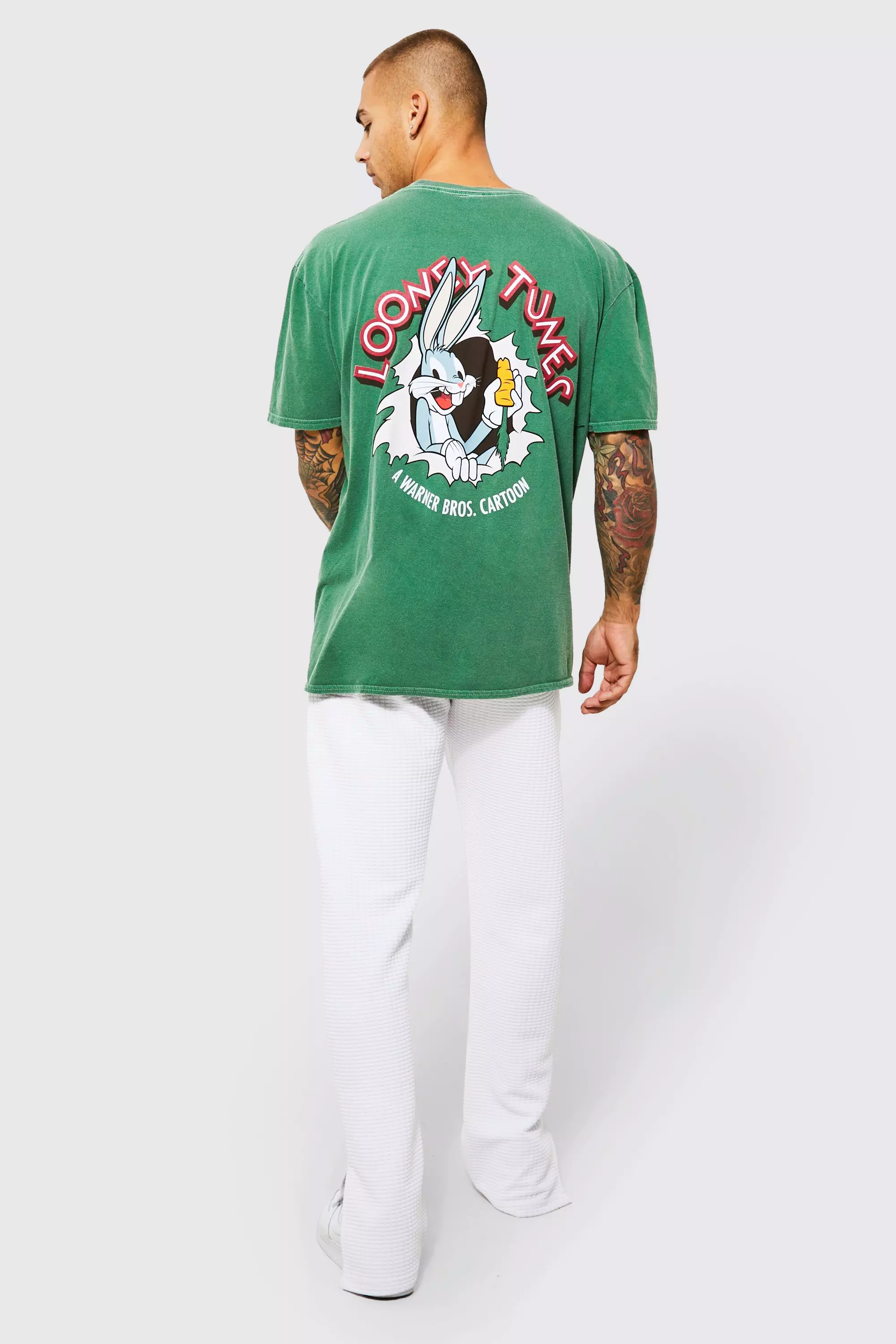 T-shirt oversize surteint à imprimé Looney Tunes, Green autre image