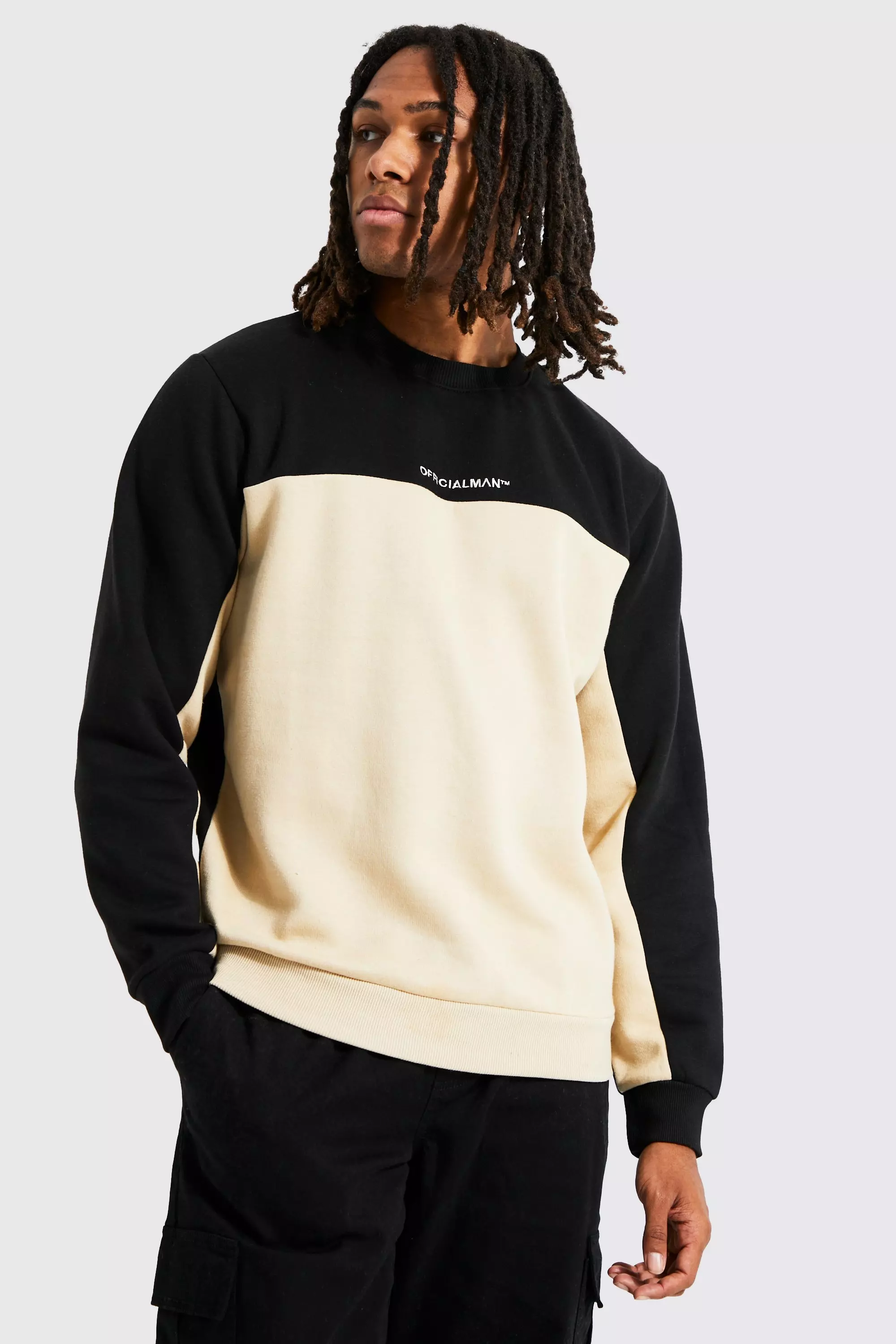 Official Man Colour Block Sweatshirt boohooMAN