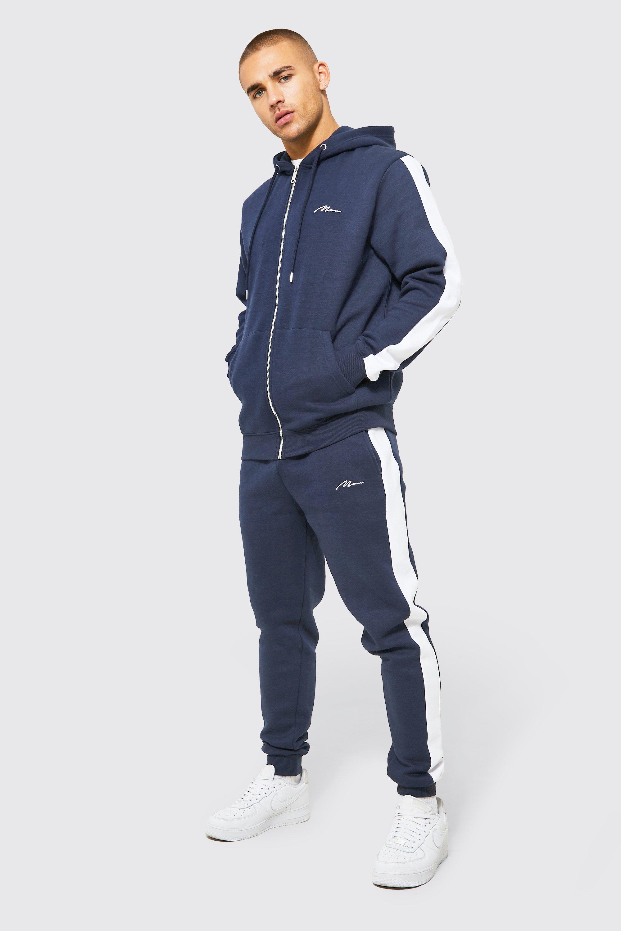 Boohooman best sale blue tracksuit