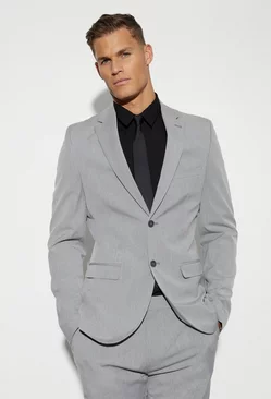 Grey Tall Skinny Single Breasted Suit Jacket