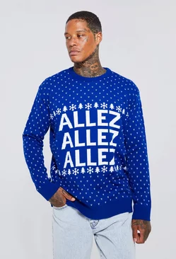 Blue Allez Football Christmas Sweater