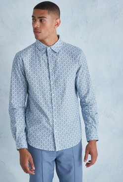 Mango Hemd Blau/Weiß S Rabatt 80 % HERREN Hemden & T-Shirts Print 