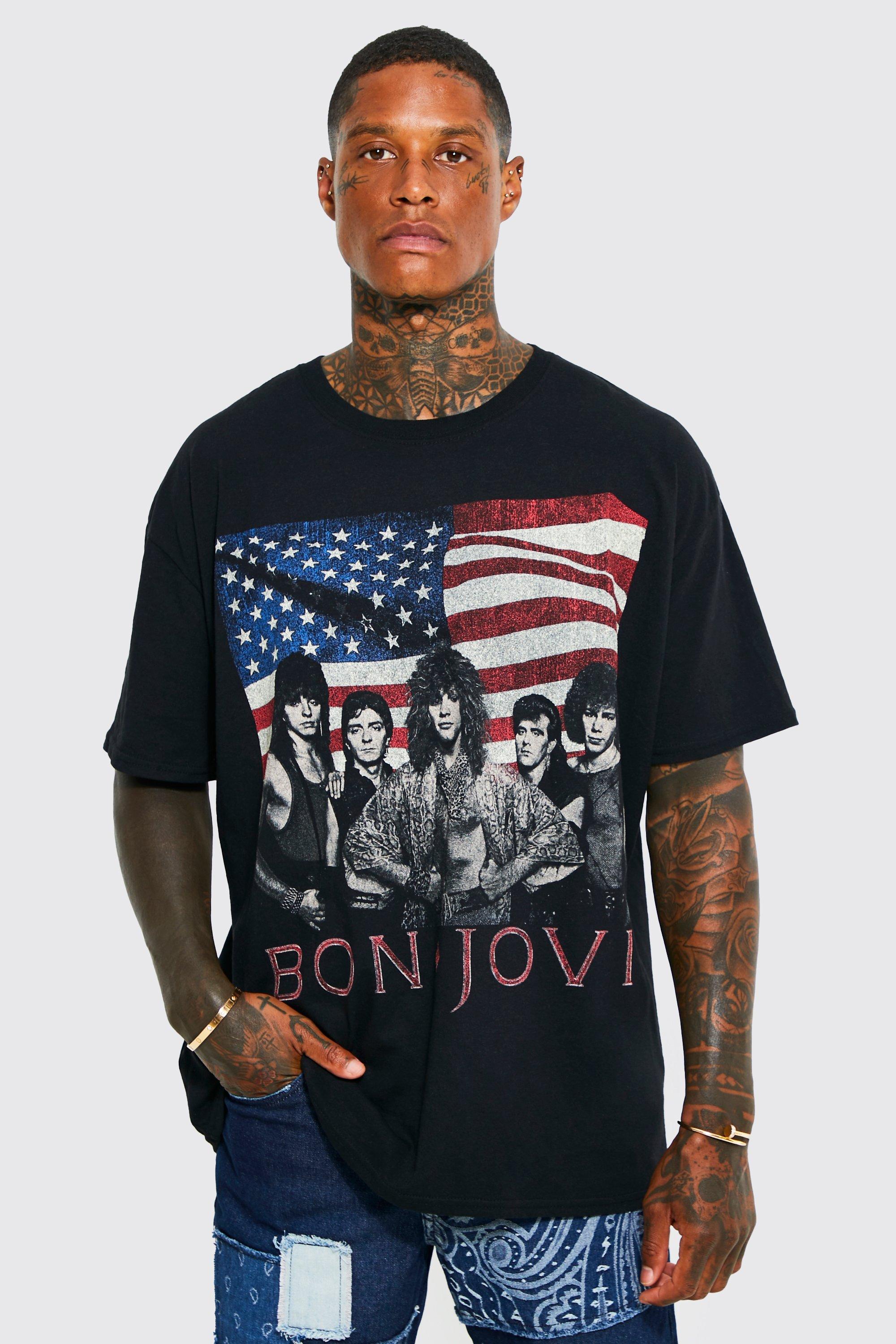 Oversized Bon Jovi License T-shirt | boohooMAN USA