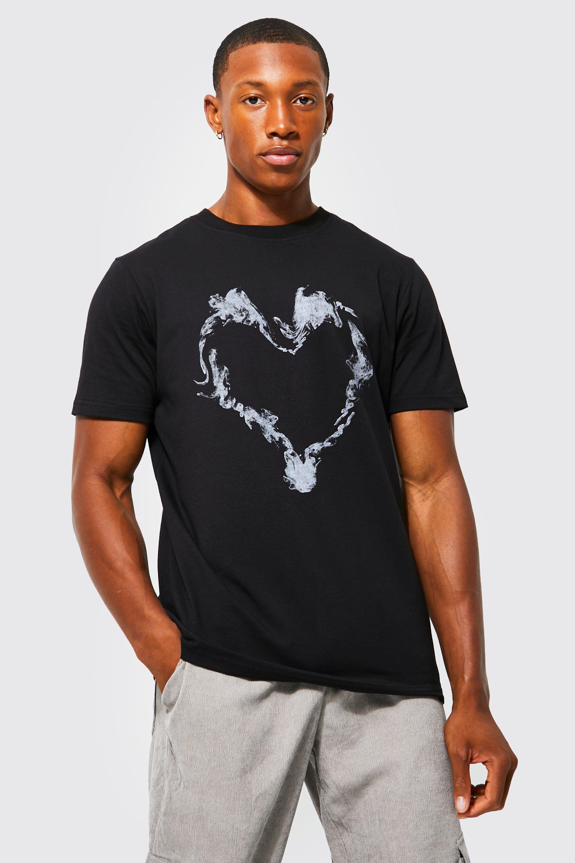 Slim Fit Heart Graphic T Shirt | boohooMAN USA