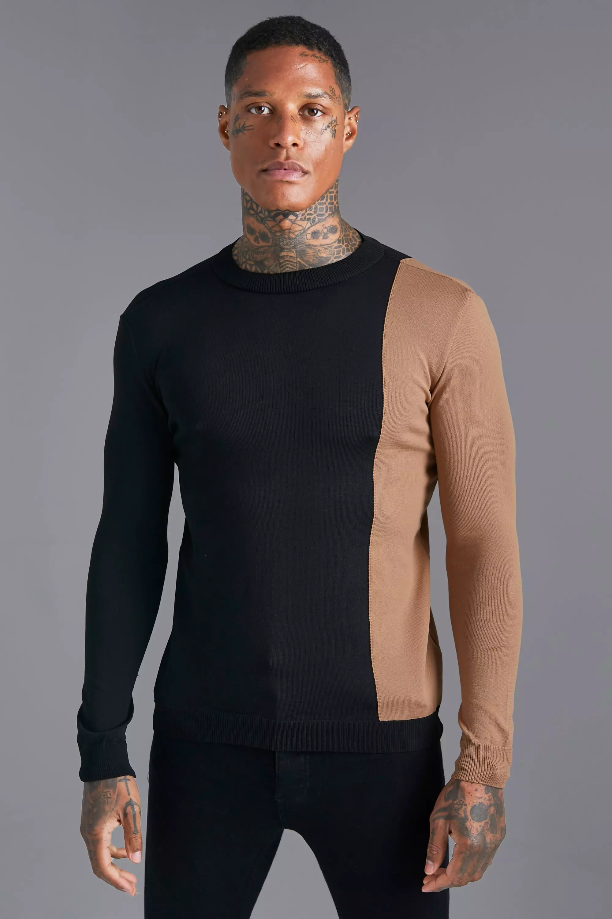 Black Smart Sleeve Panel Jumper alternative image