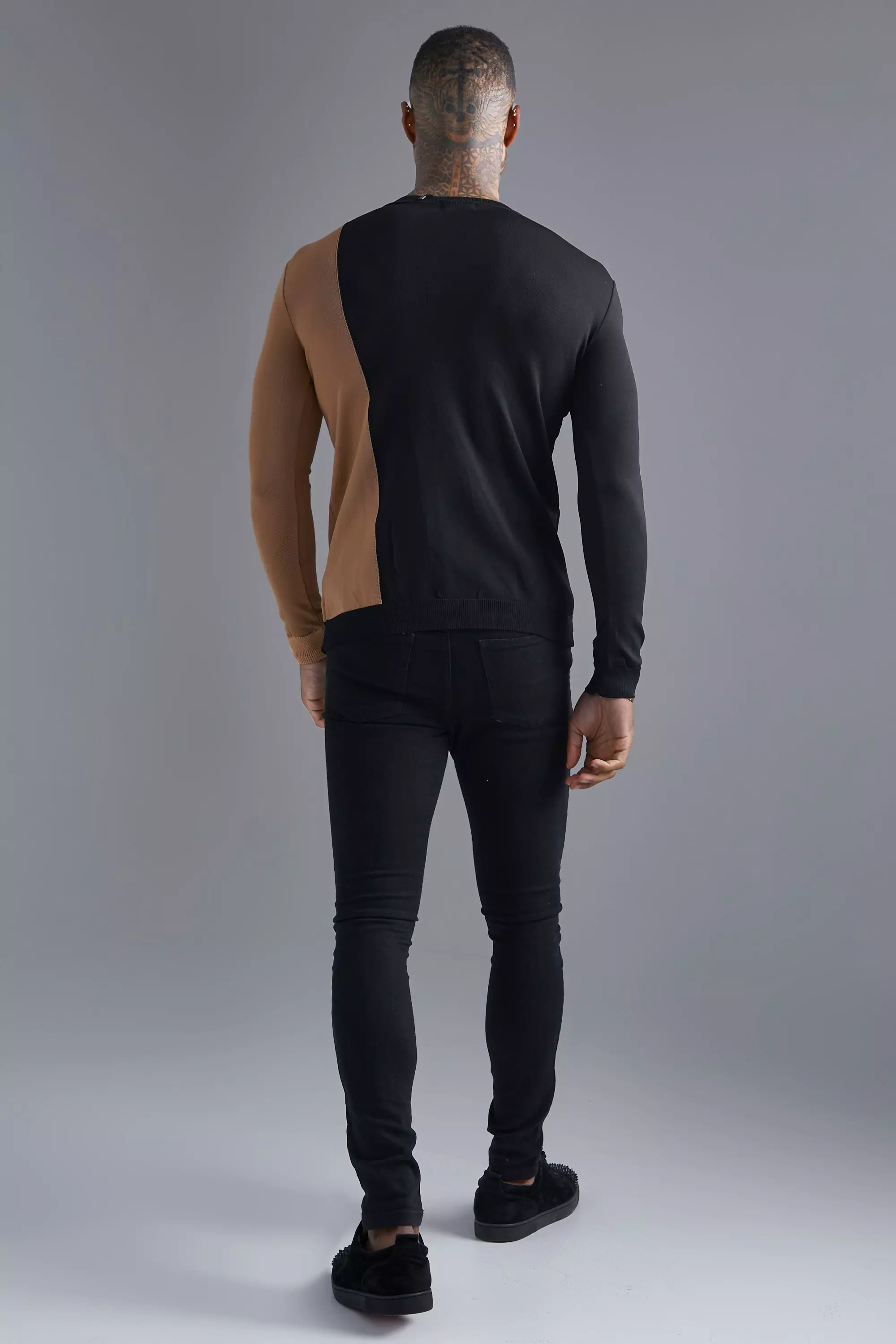 Black Smart Sleeve Panel Jumper alternative image