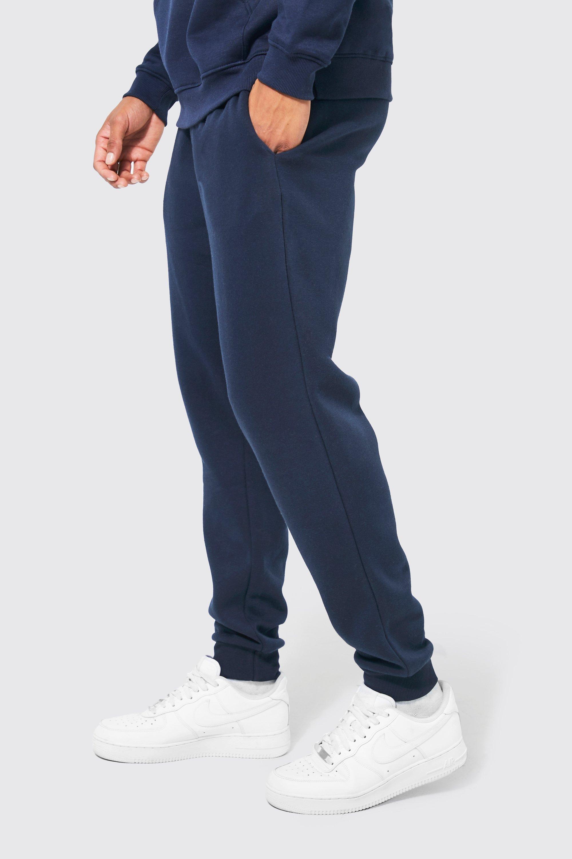 boohooman navy joggers