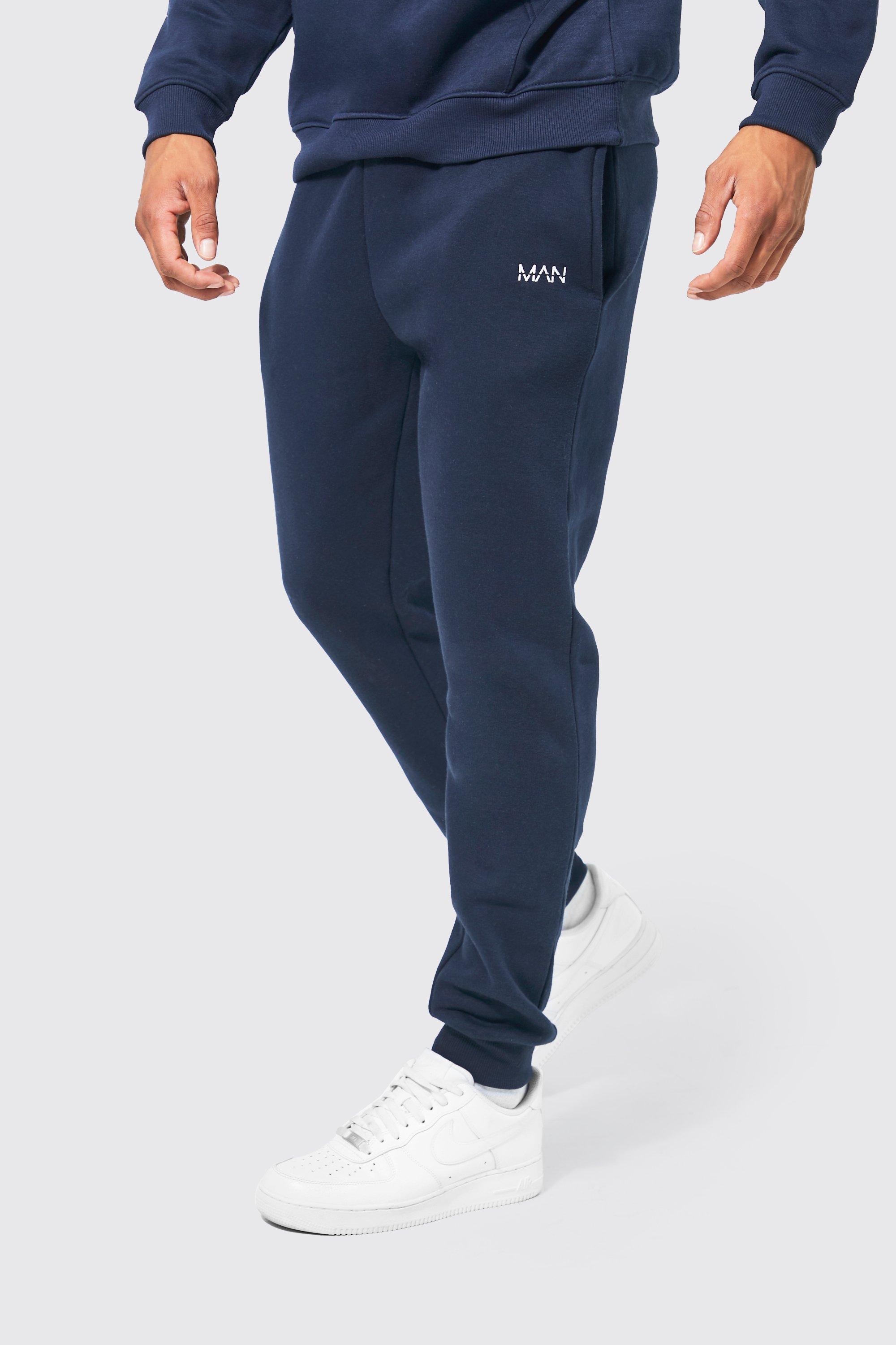 boohooman navy joggers