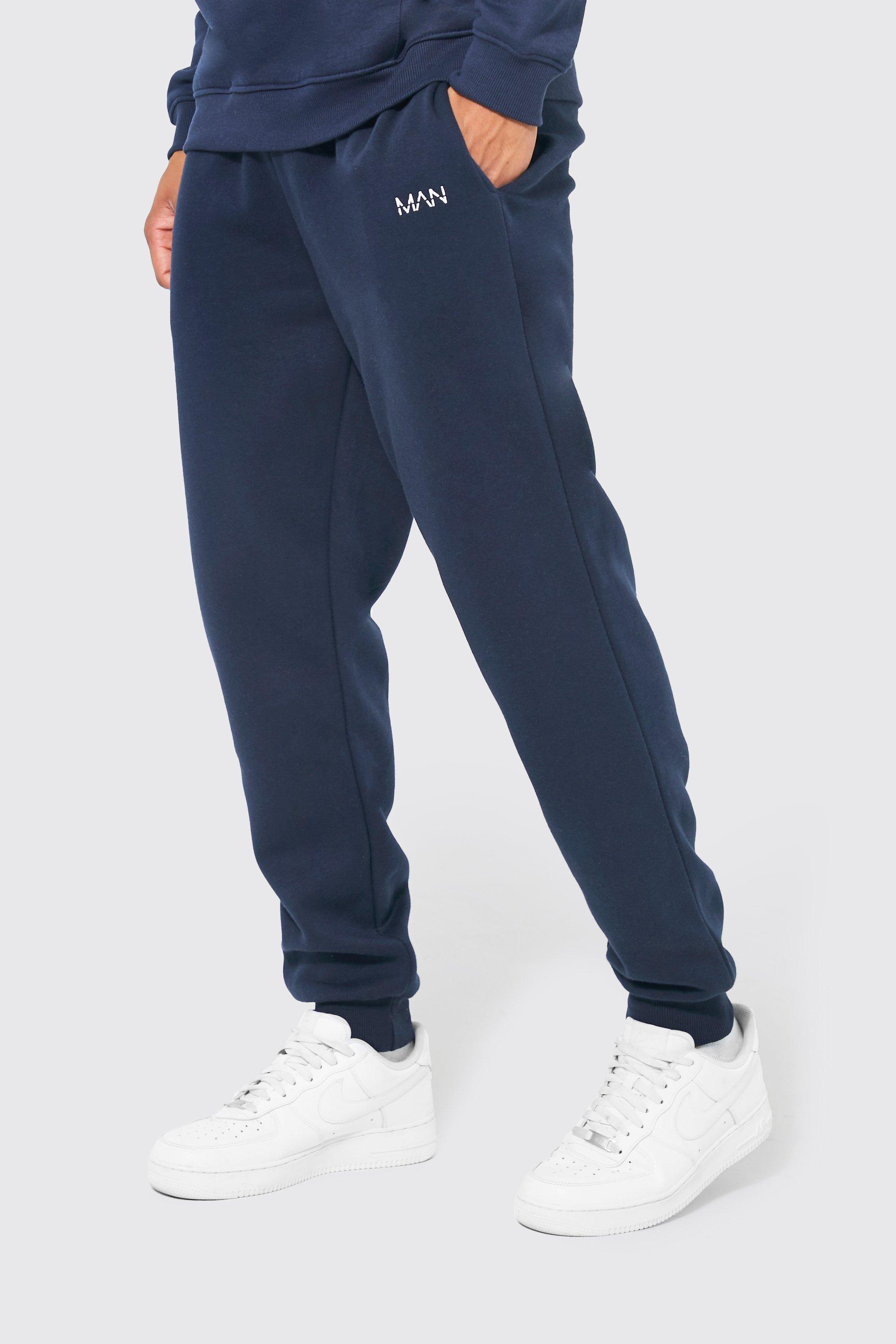 boohooman navy joggers