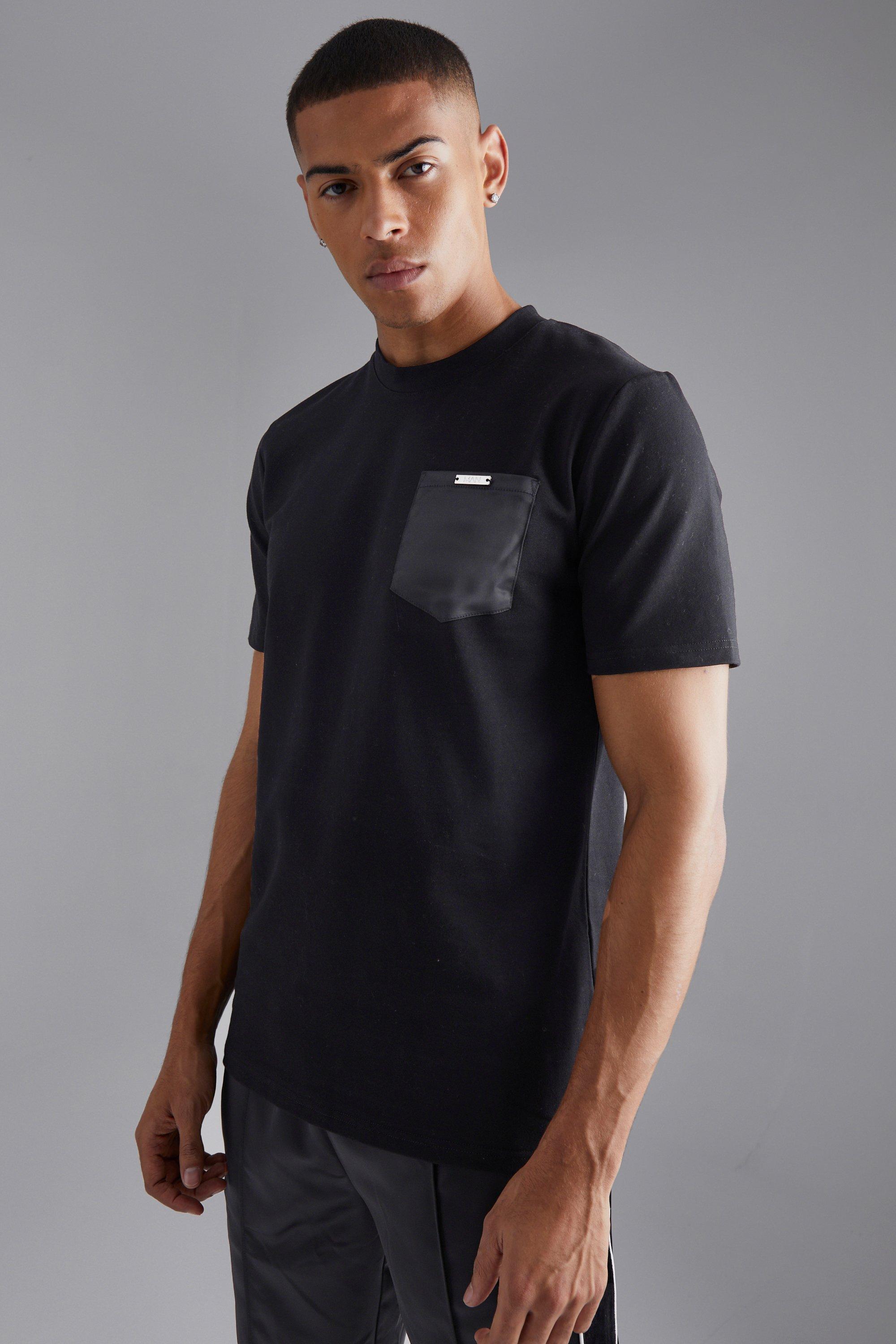 CONTRAST NYLON T-SHIRT