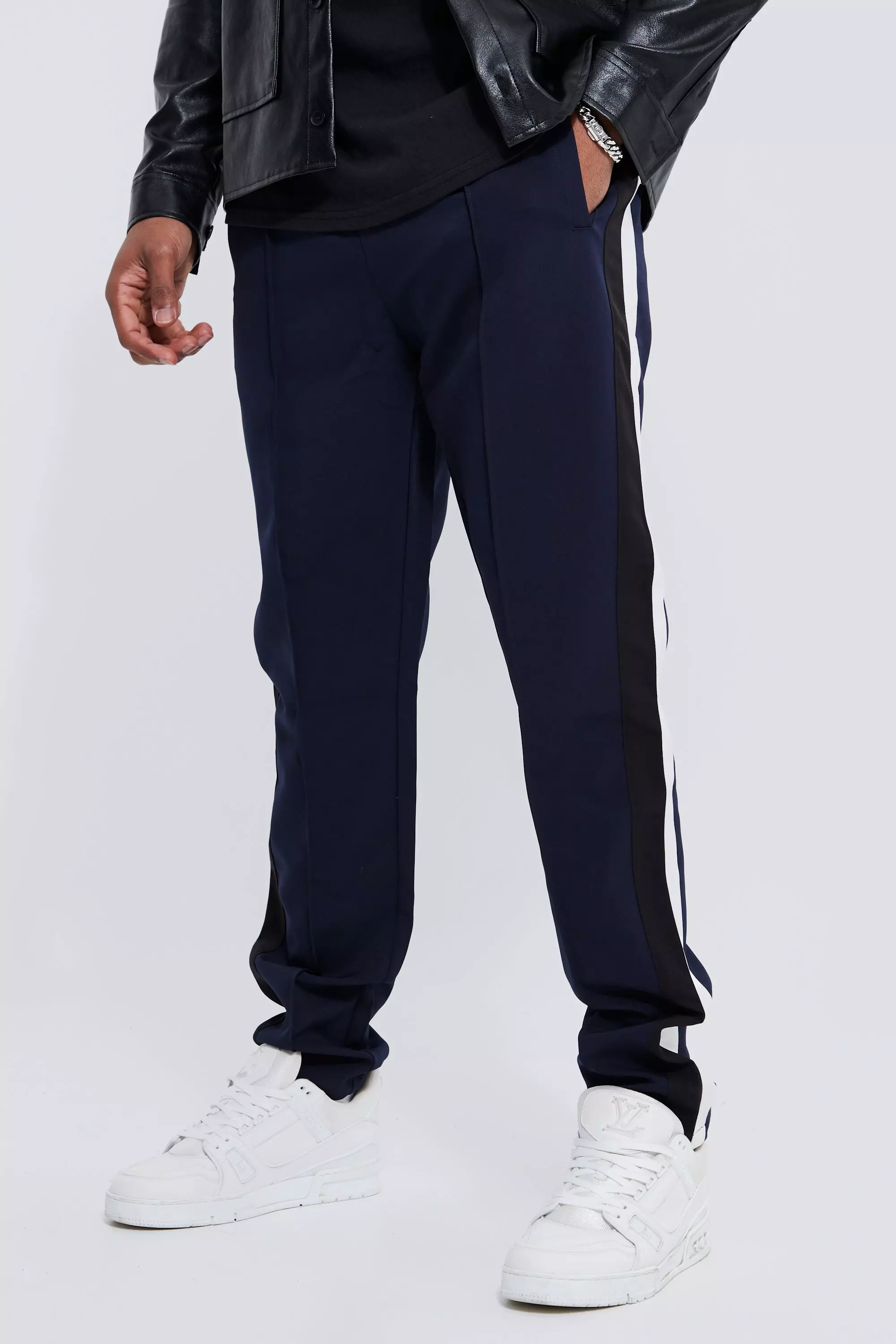 Tall Tailored Varsity Pants Navy